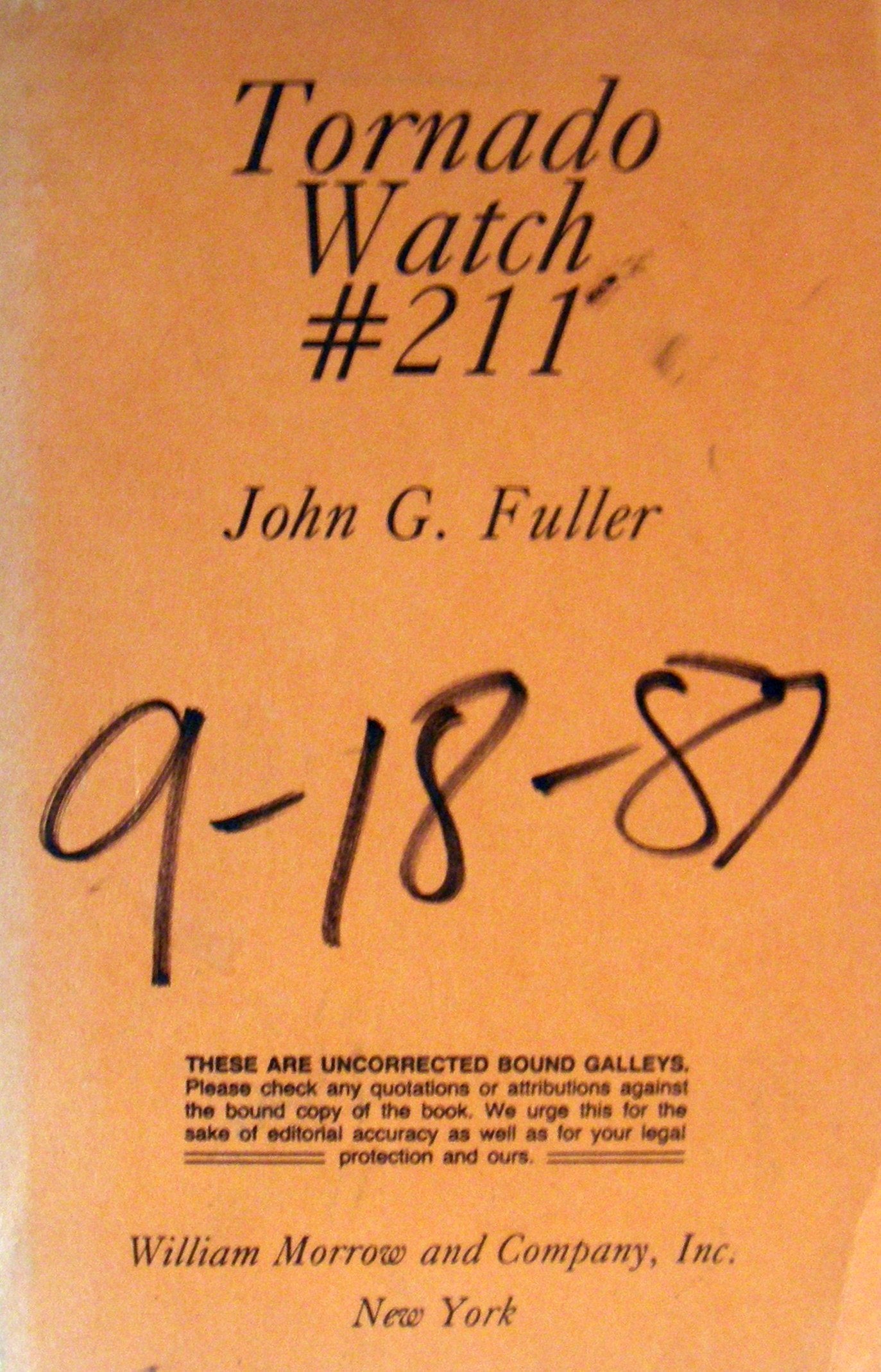 Tornado Watch Number 211,Used
