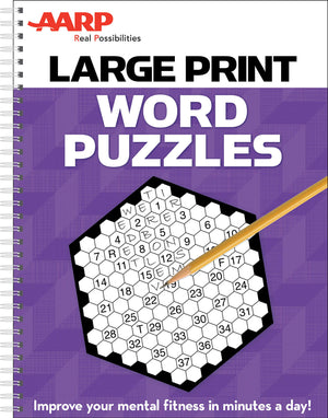 AARP Large Print Word Puzzles: Improve Your Mental Fitness in Minutes a Day!,Used