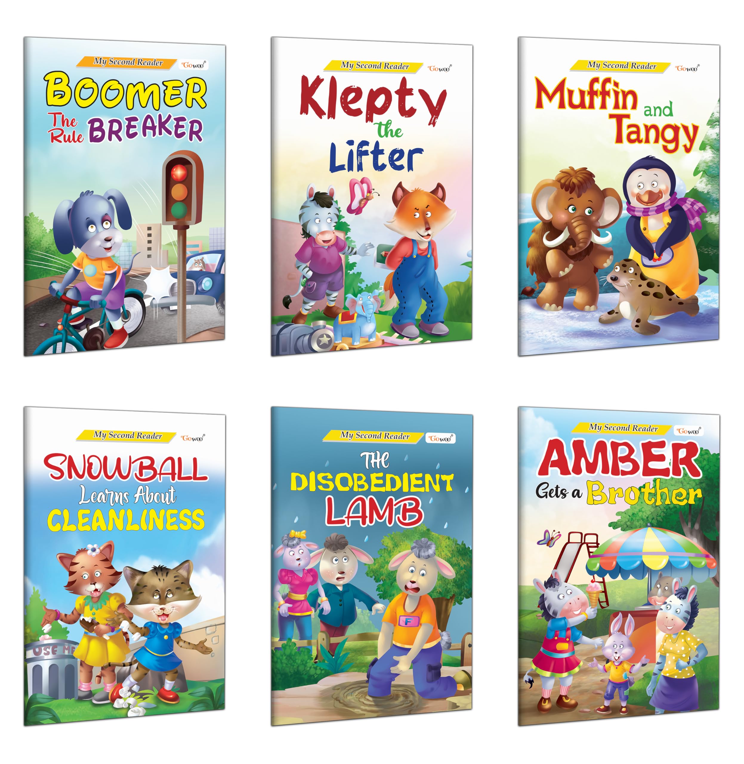 My Second Reader - Klepty The Lifter, Muffin And Tangy, Snowball Learns About Cleanliness, The Disobedient Lamb And More : Stories For Young Readers, Early Learning Storybooks | Pack Of 6 Books