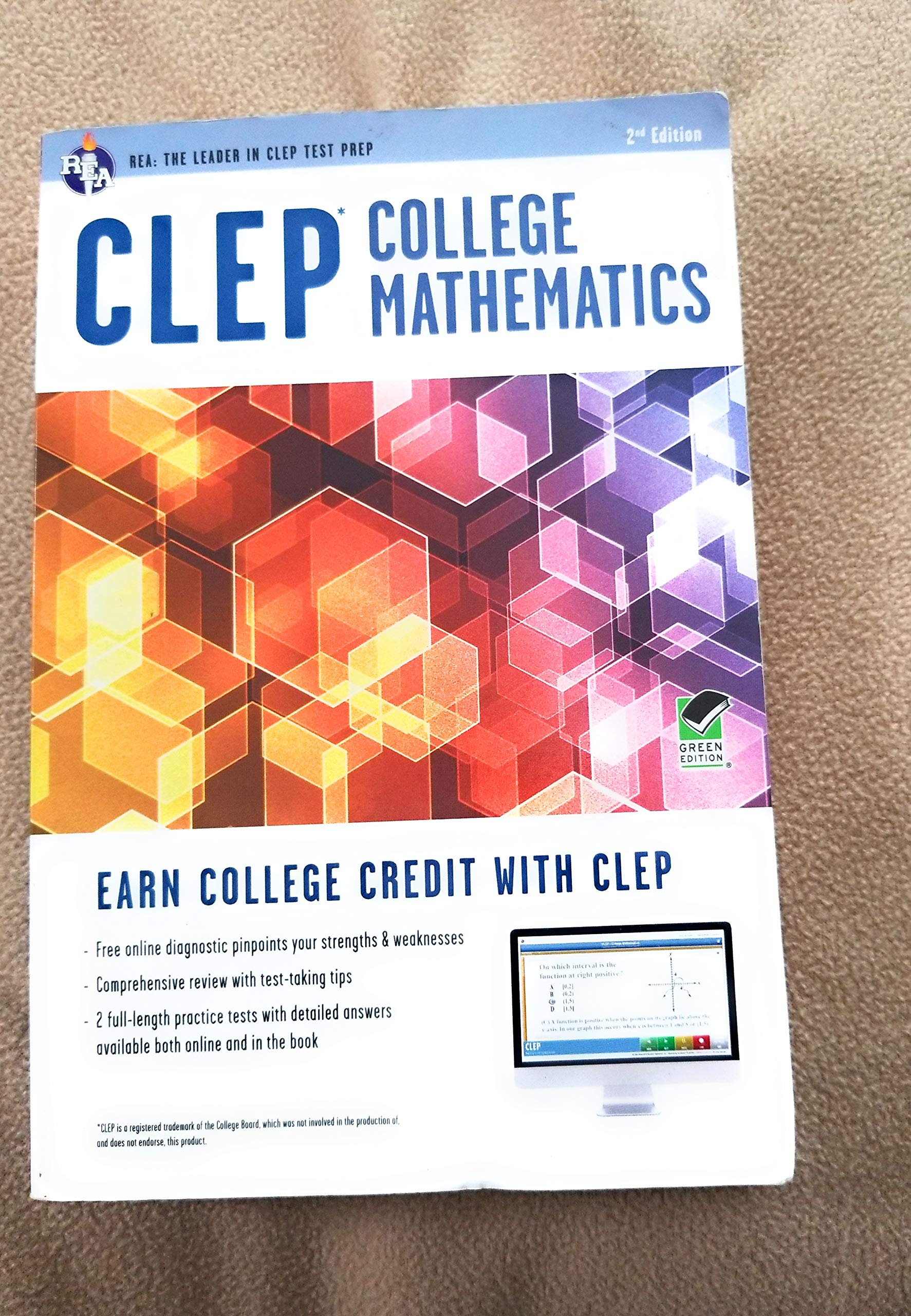 CLEP College Mathematics Book + Online (CLEP Test Preparation),Used