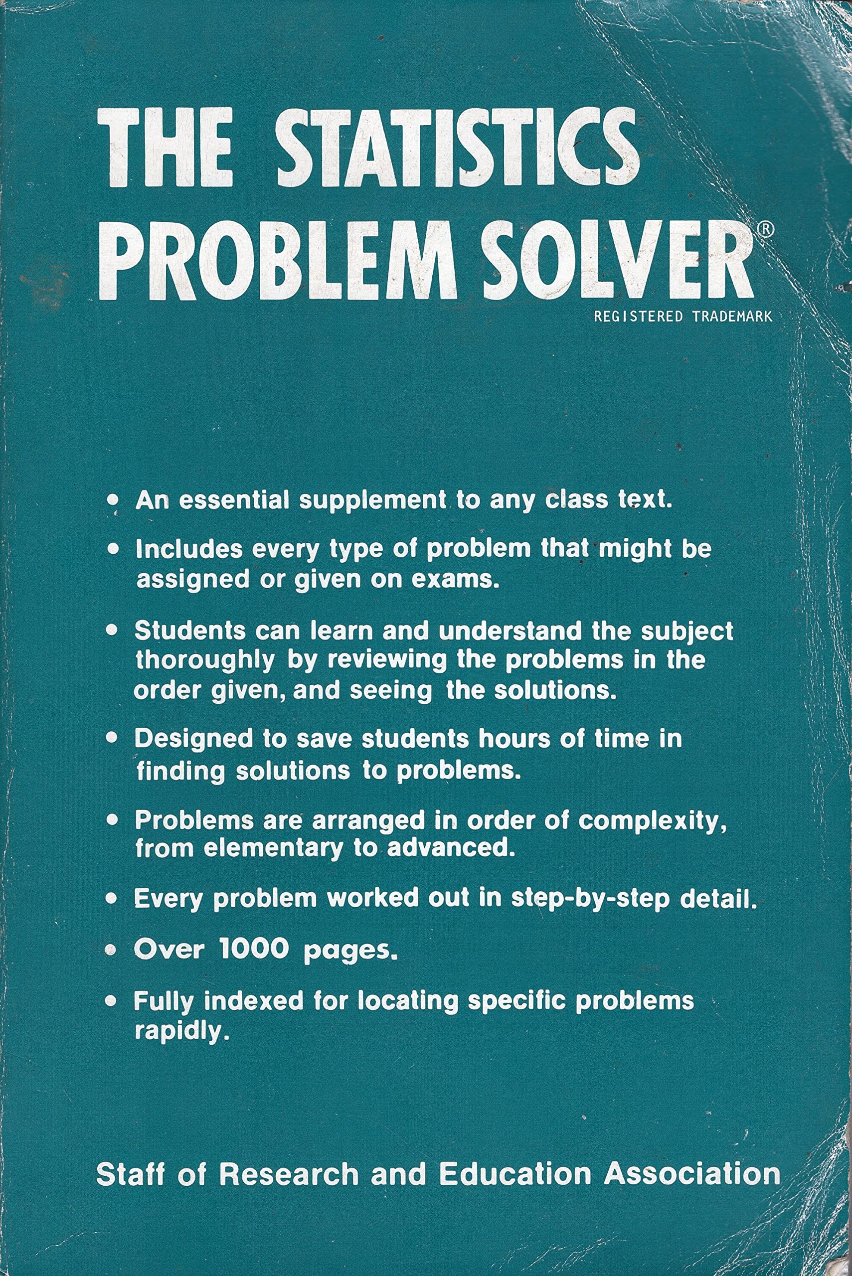 Statistics Problem Solver (Problem Solvers Solution Guides),Used