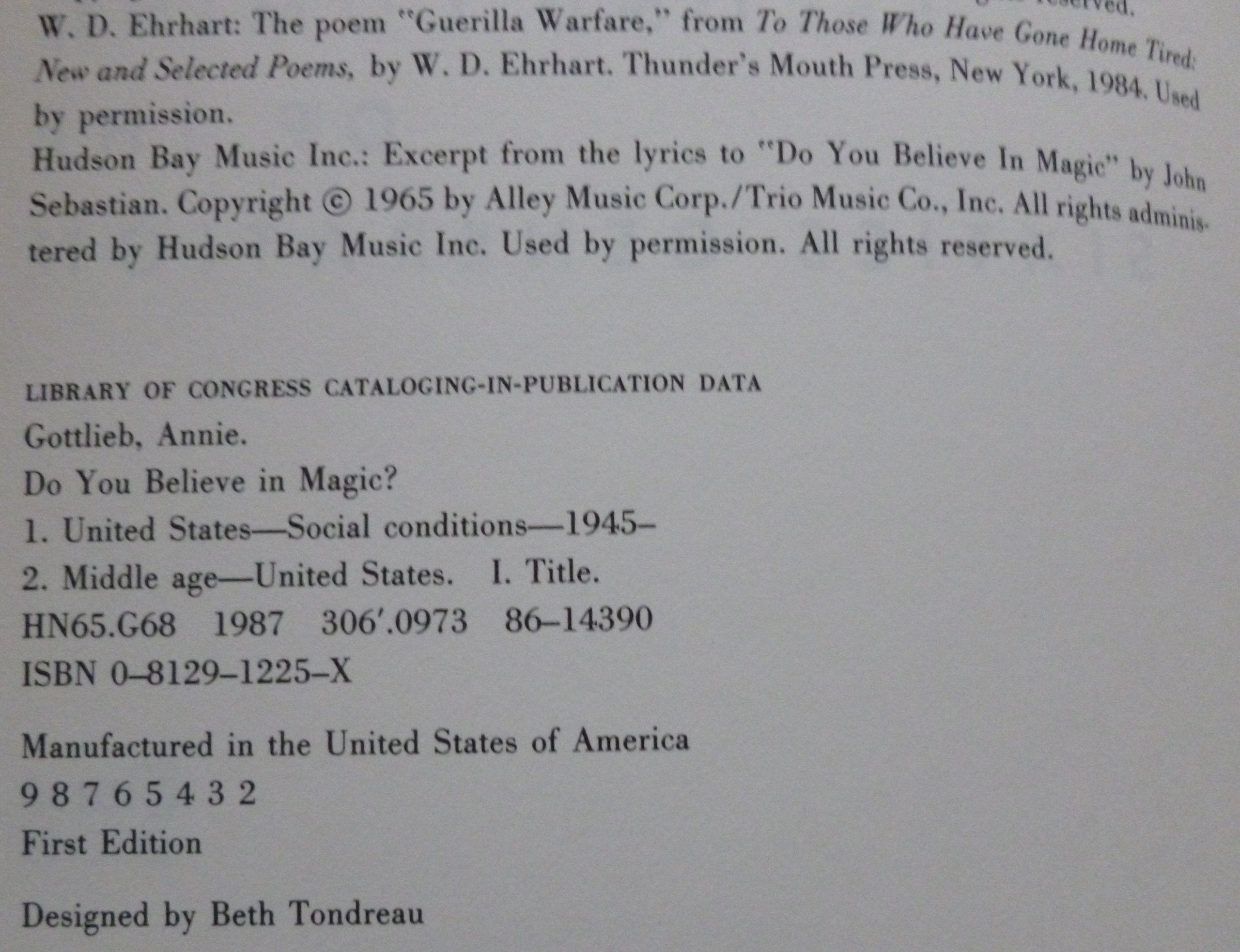Do You Believe in Magic,Used