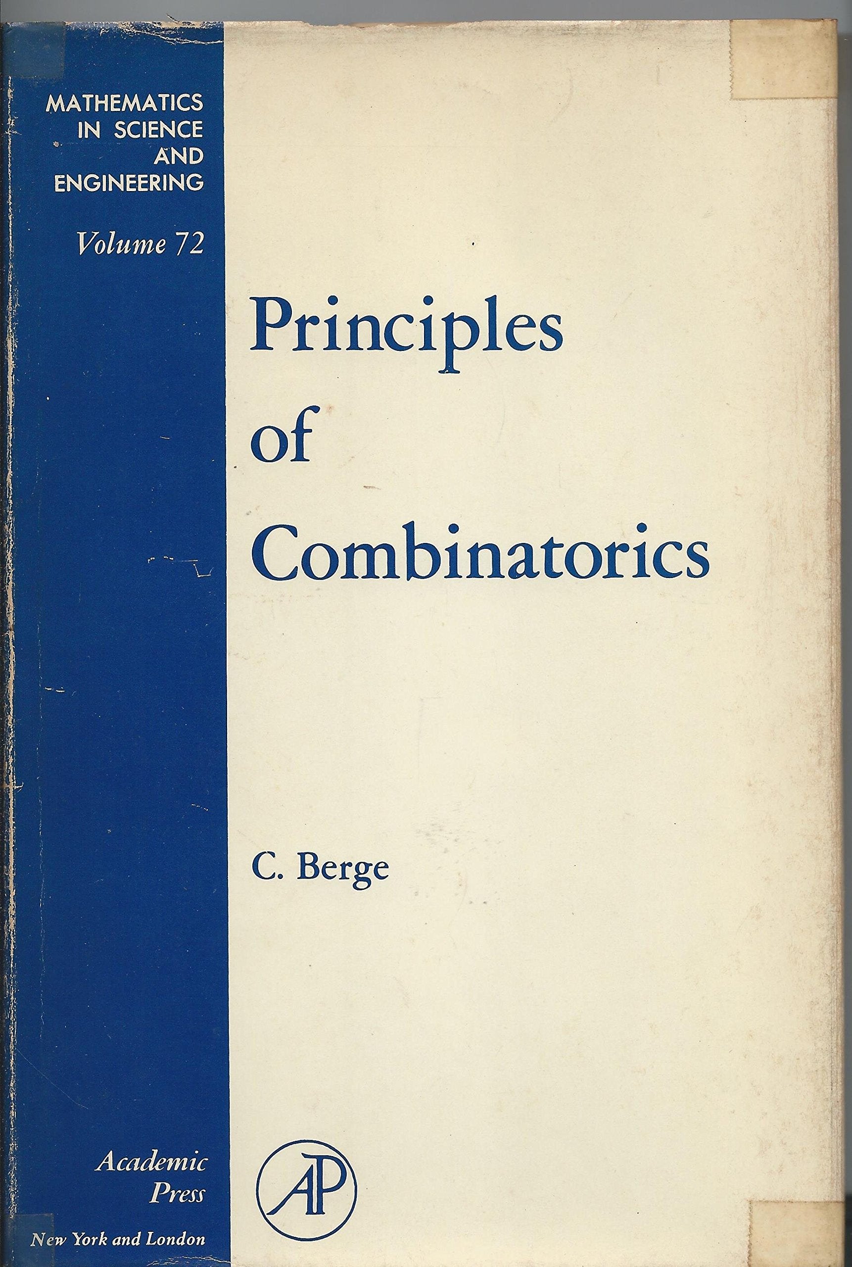 Principles of combinatorics, Volume 72 (Mathematics in Science and Engineering),Used