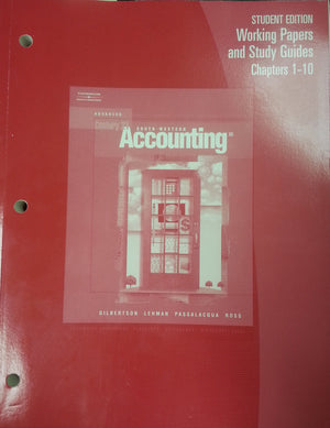 Working Papers Chapters 110 for Century 21 Accounting Advanced,Used