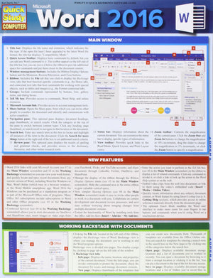 Microsoft Word 2016 (Quick Study Computer),Used
