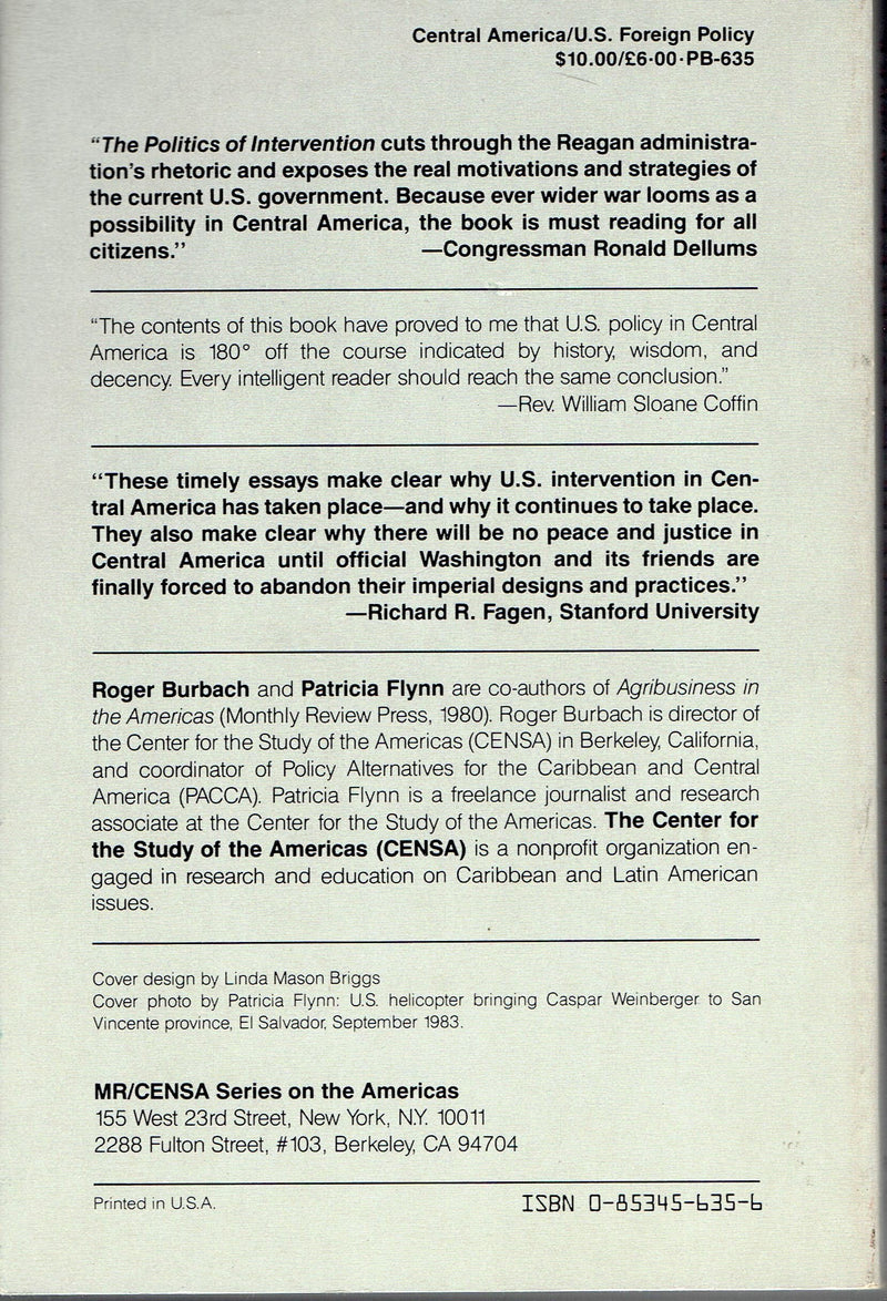 Politics of Intervention (Mr/Censa Series on the Americas),Used