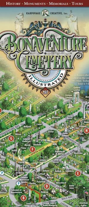 Bonaventure Cemetery Illustrated Map