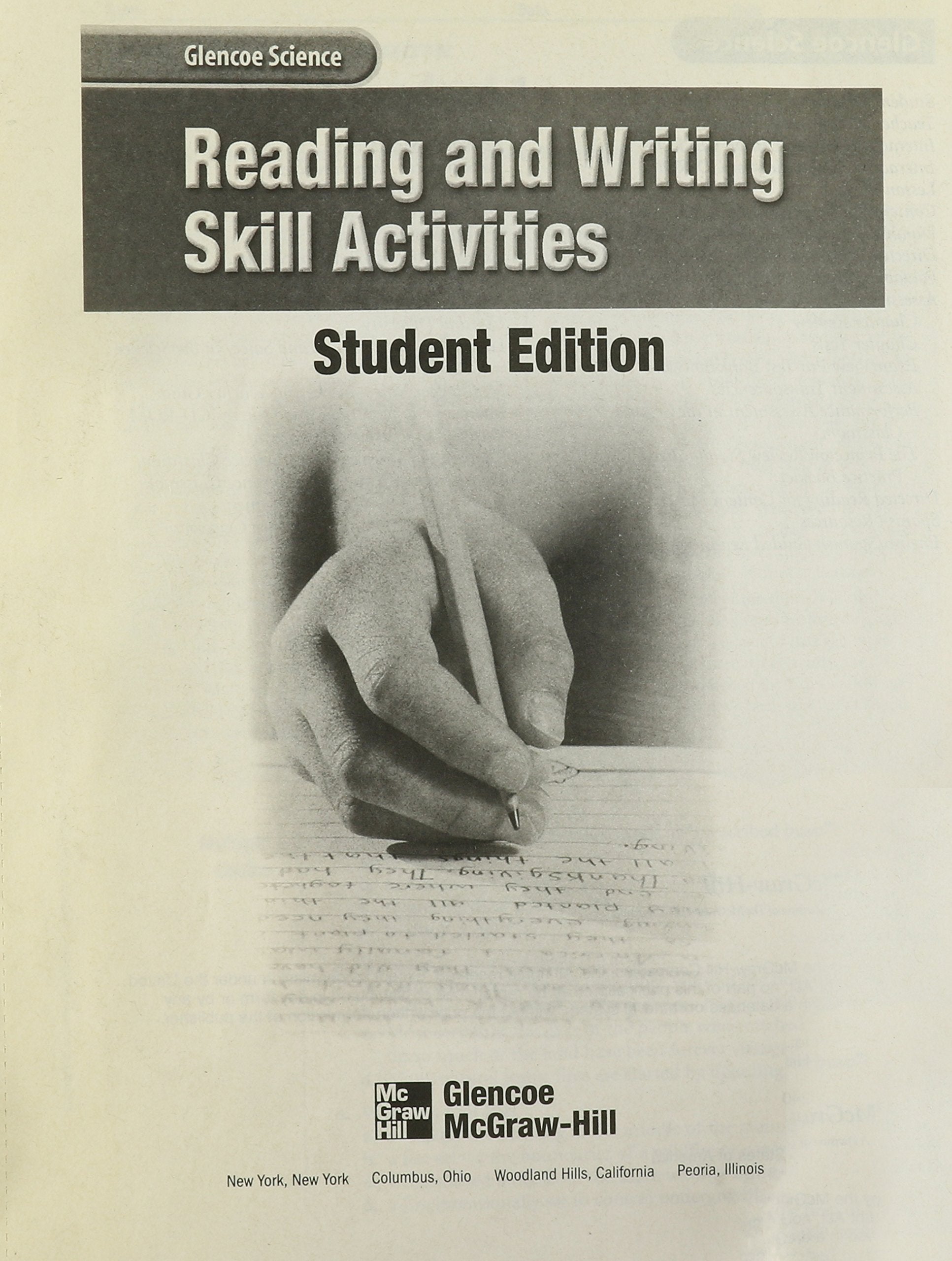 Reading and Writing Skill Activities (Glencoe Science),Used