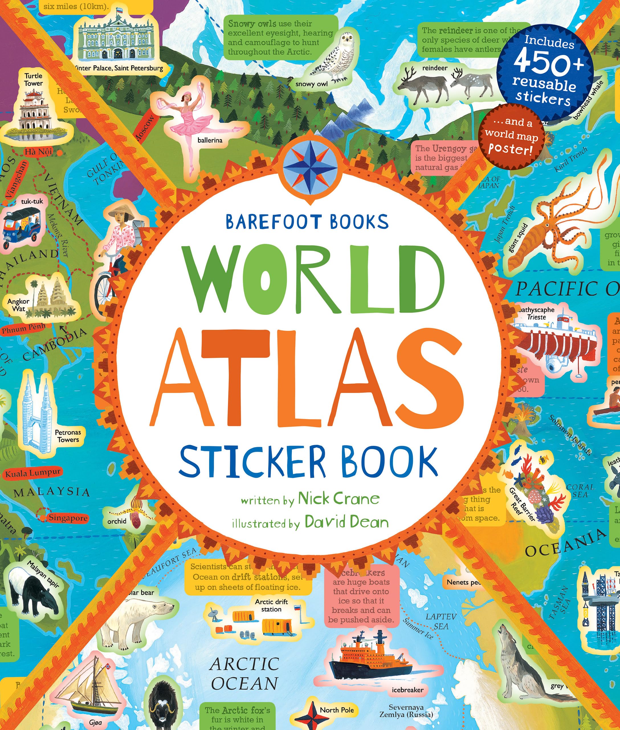 Barefoot Books World Atlas Sticker Book (Barefoot Sticker Books),Used