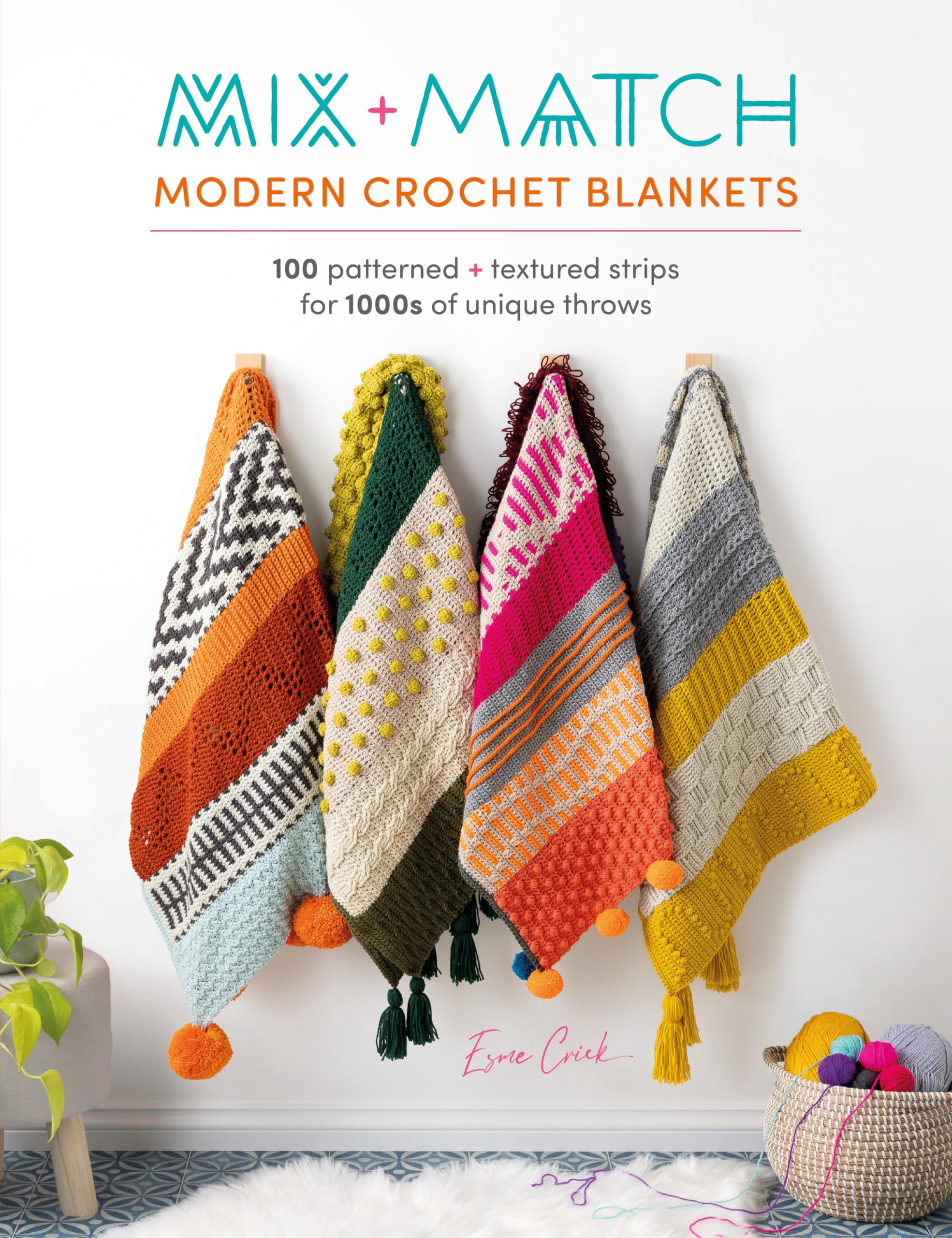 Mix And Match Modern Crochet Blankets: 100 Patterned And Textured Stripes For 1000S Of Unique Throws,New