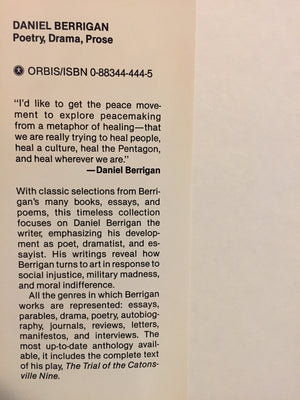 Daniel Berrigan: Poetry, Drama, Prose,Used
