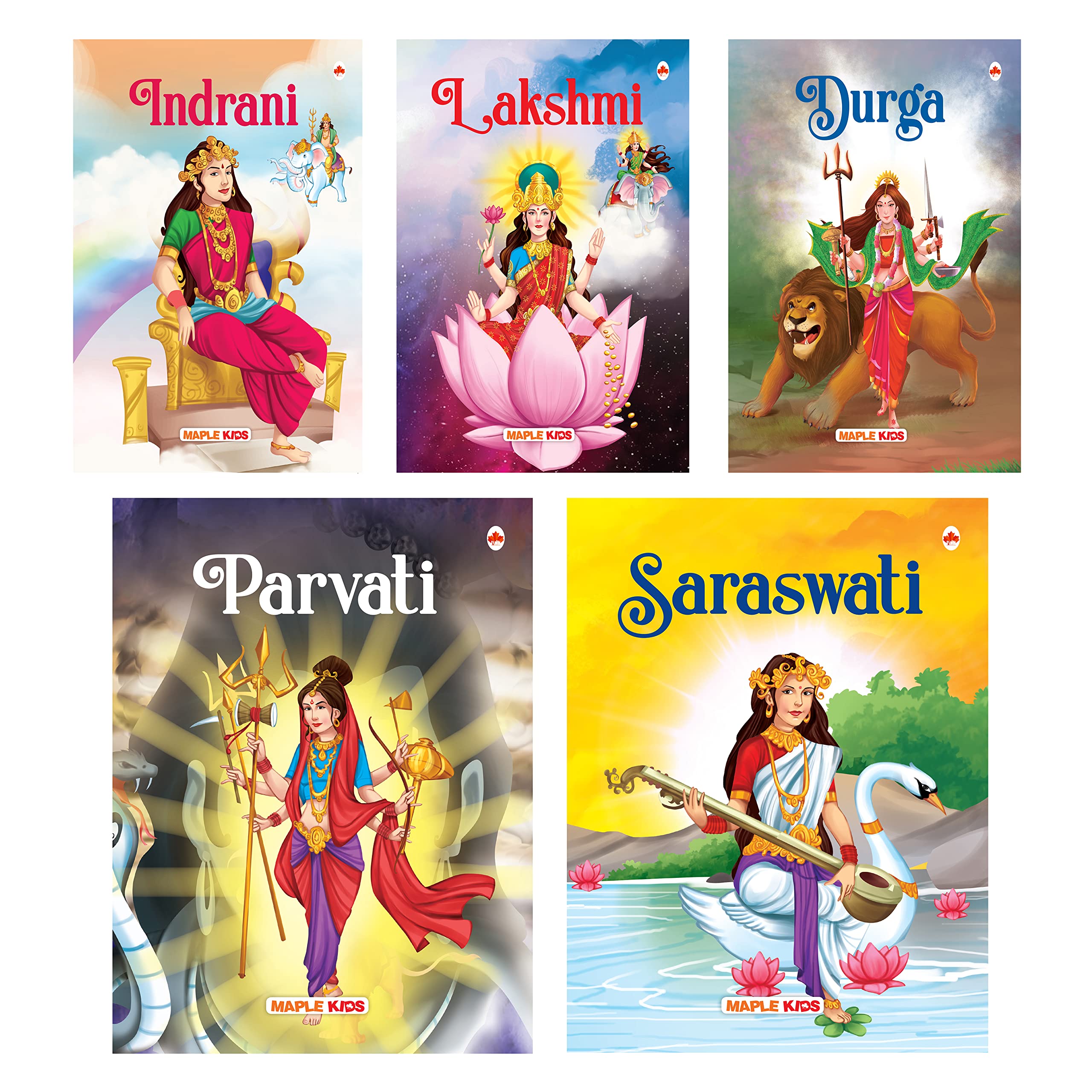 My First Goddesses (Illustrated) (Set Of 5 Books) - Story Books For Kids - Parvati, Lakshmi, Saraswati, Indrani, Durga - Read Aloud To Infants, Toddlers