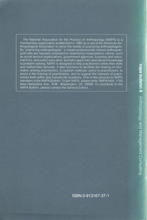 Anthropology and Management Consulting: Forging a New Alliance (Napa Bulletin),Used