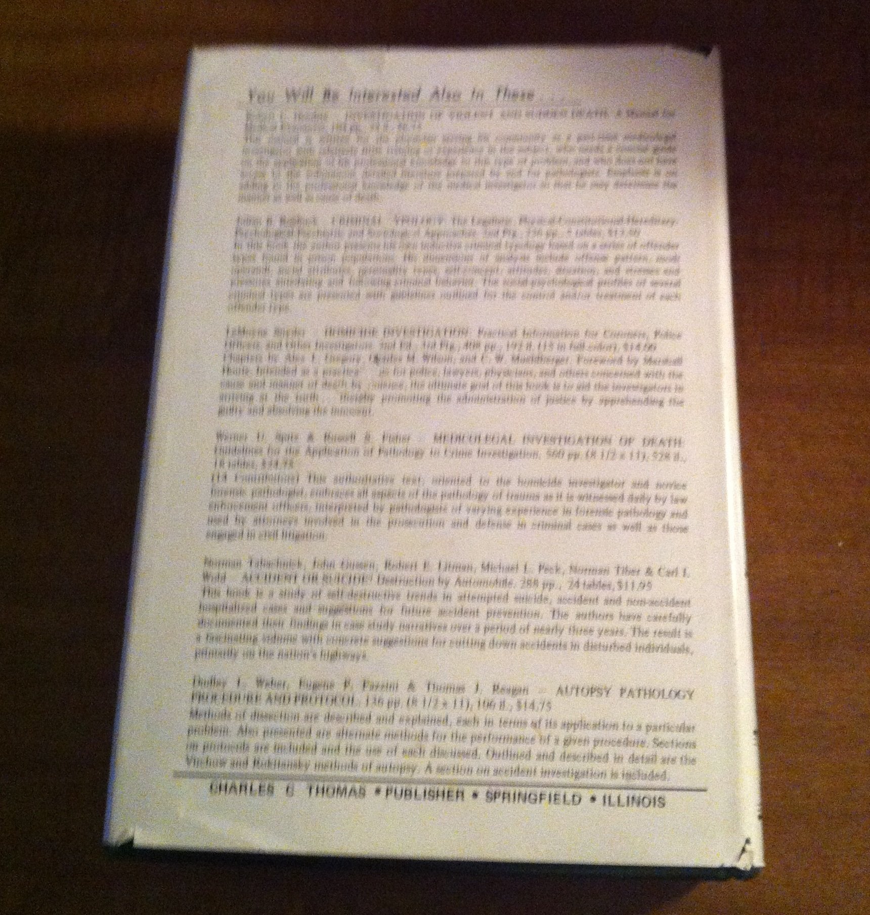 The Pathology of Homicide (2 Volume set),Used