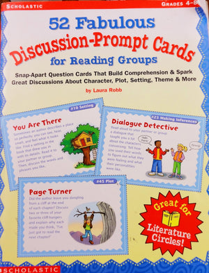 52 Fabulous DiscussionPrompt Cards for Reading Groups, Grades 48,Used