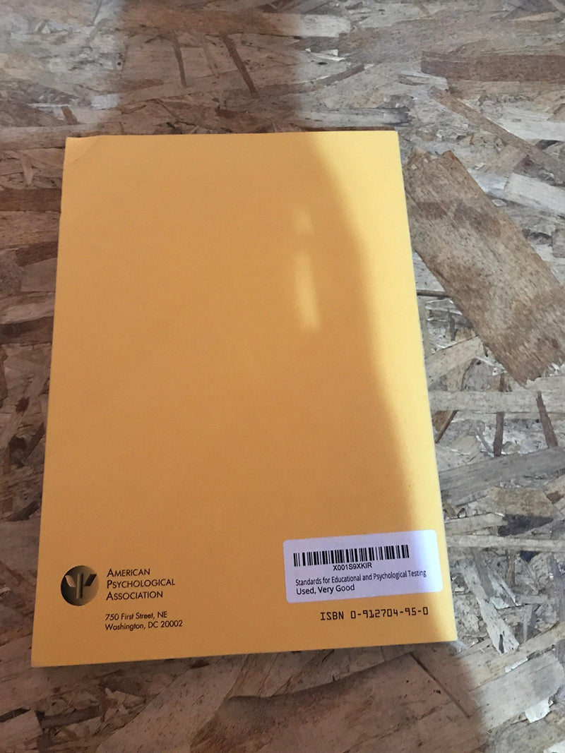 Standards for Educational and Psychological Testing,Used