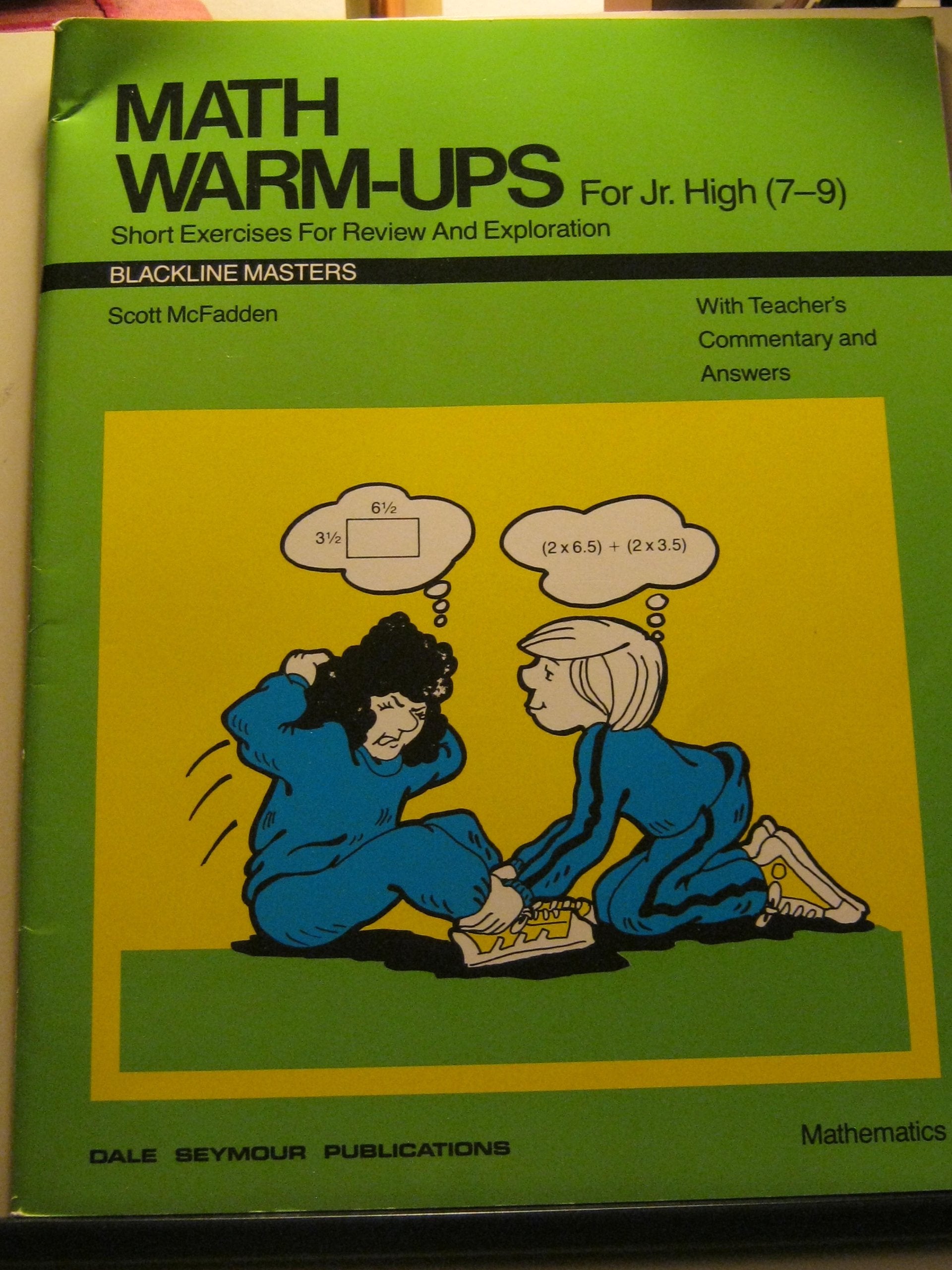 Math WarmUps: Short Exercises for Review & Exploration, For Jr. High, Grades 79,Used