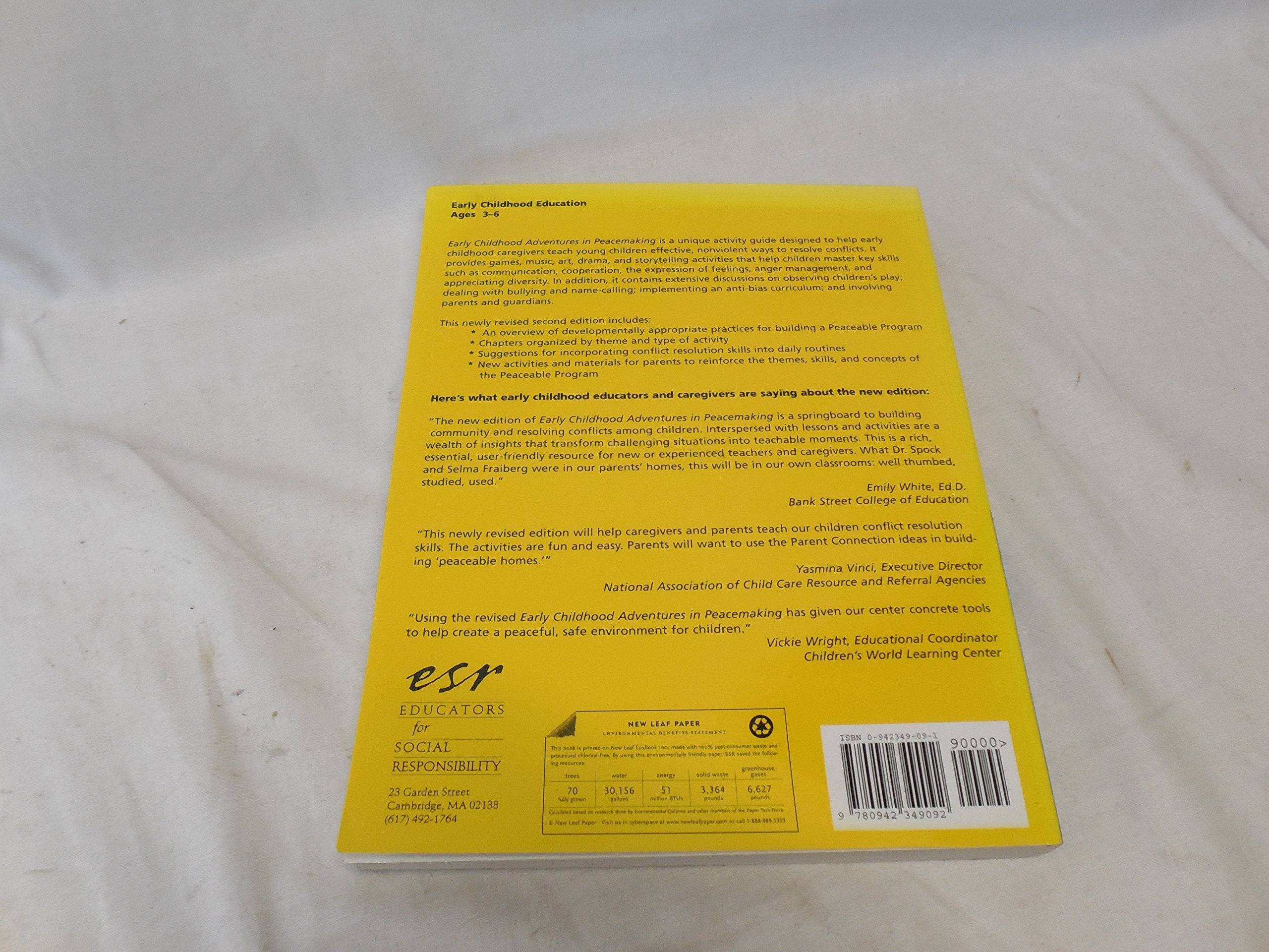Early Childhood Adventures in Peacemaking: A Conflict Resolution Activity Guide for Early Childhood Educators,Used