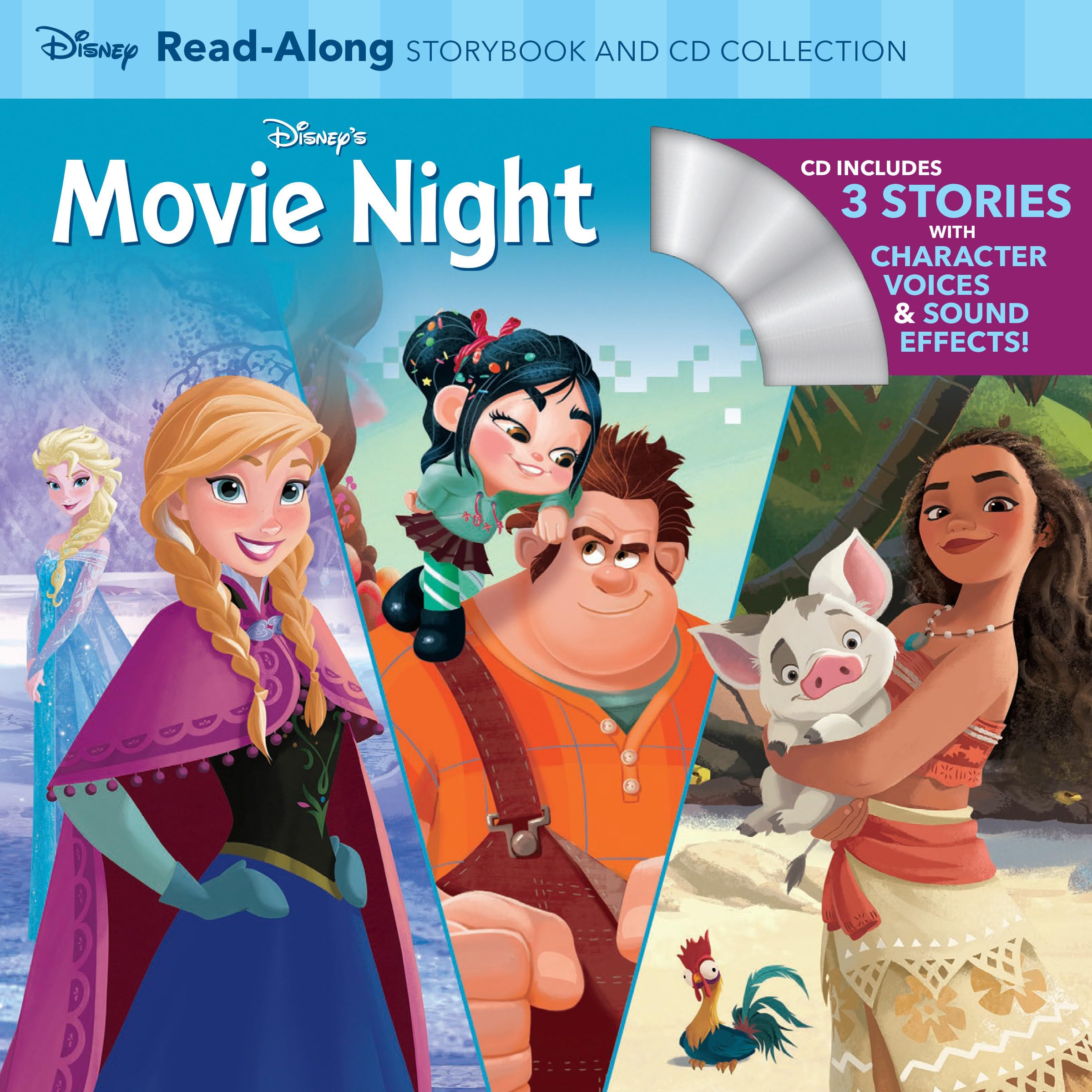Disney's Movie Night ReadAlong Storybook and CD Collection: 3In1 Feature Animation BindUp,New