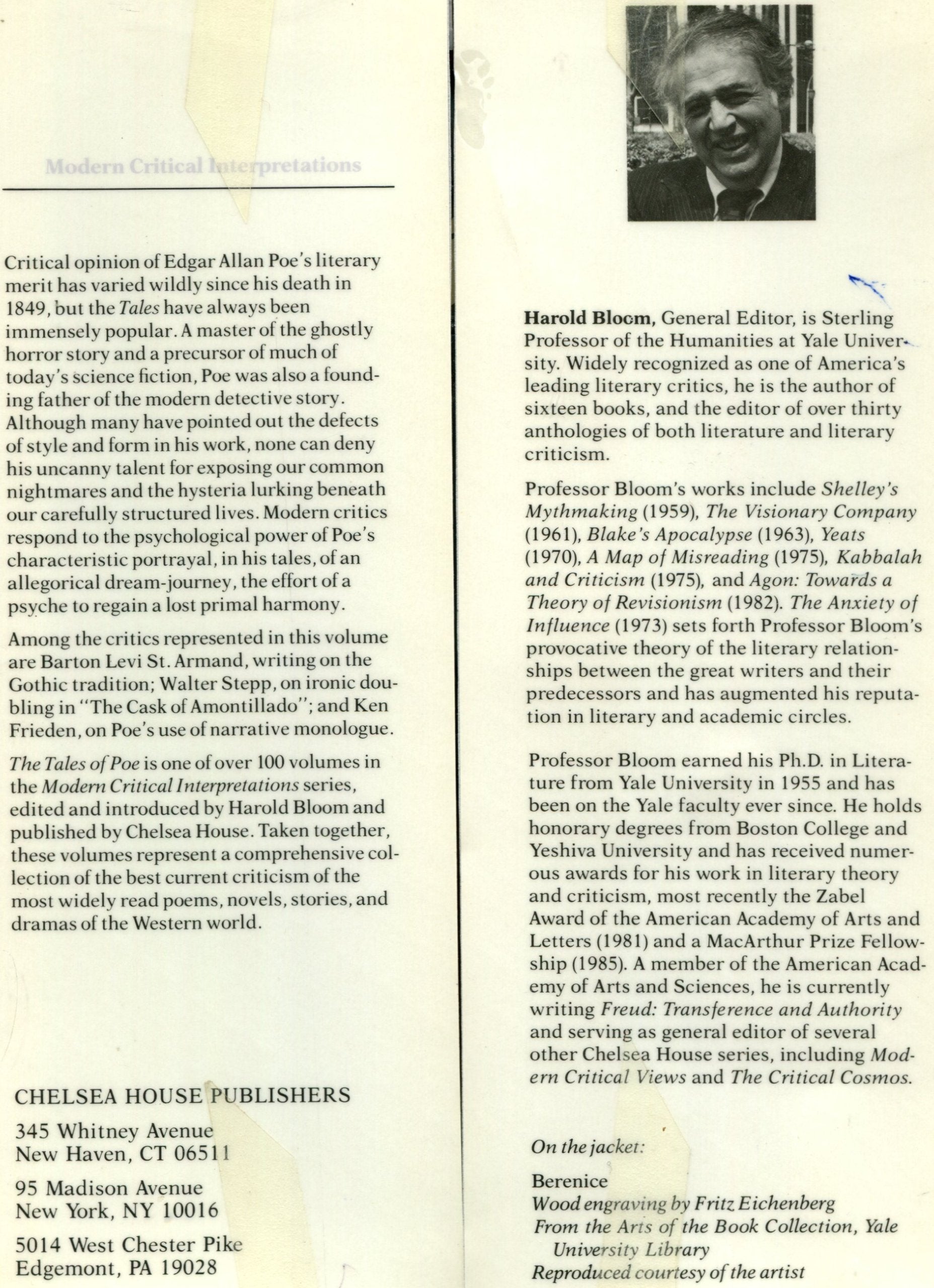 The Tales of Poe (Modern Critical Interpretations),Used