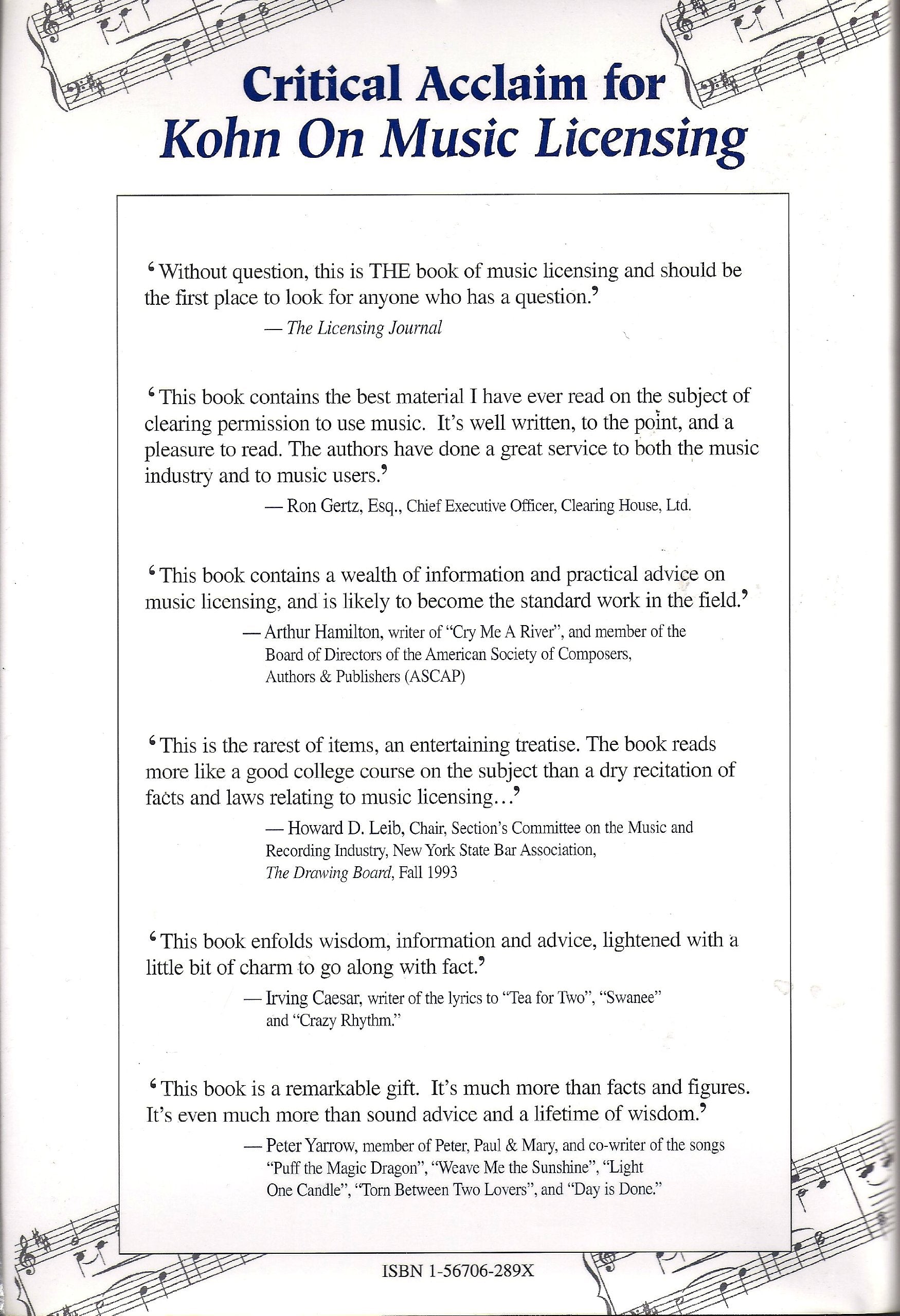 Kohn On Music Licensing