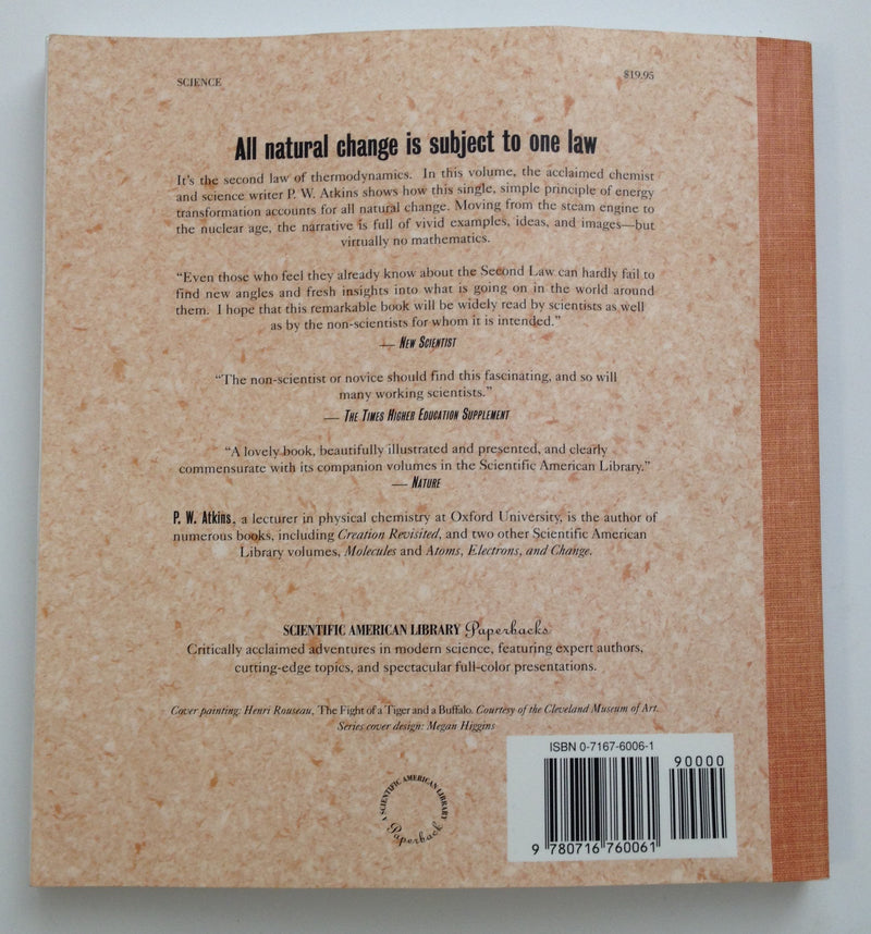 The 2Nd Law: Energy, Chaos, And Form (Scientific American Library Paperback),Used
