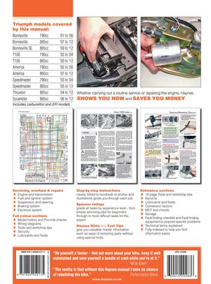 Triumph Bonneville (01  15) Haynes Repair Manual (Paperback),Used
