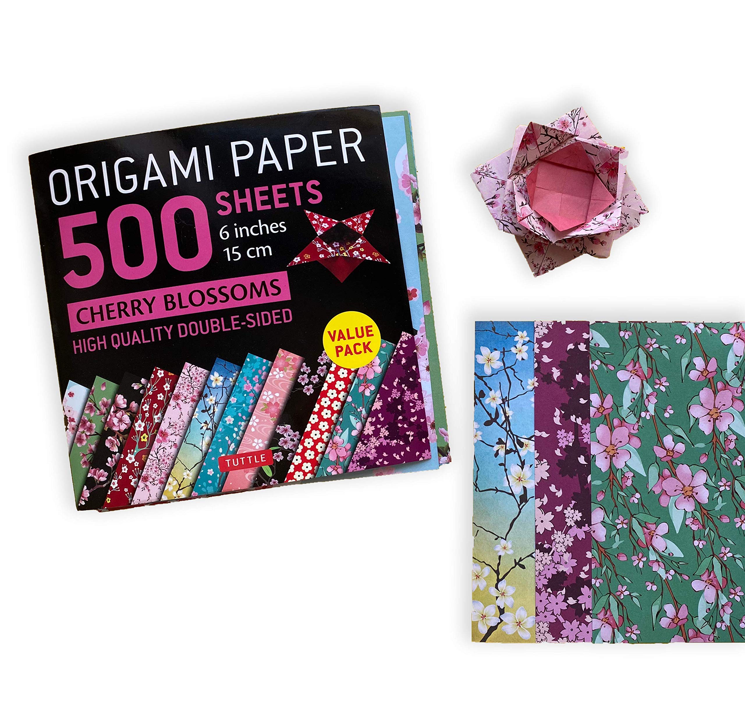 Origami Paper 500 Sheets Cherry Blossoms 6' (15 Cm): Tuttle Origami Paper: Doublesided Origami Sheets Printed With 12 Different,Used
