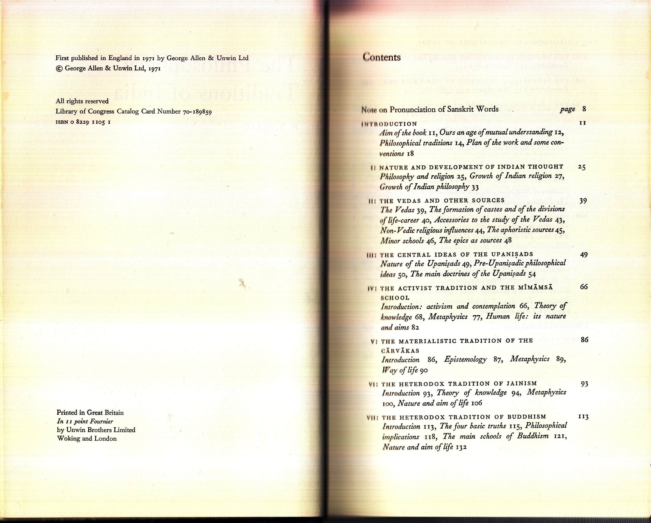 The Philosophical Traditions of India,Used