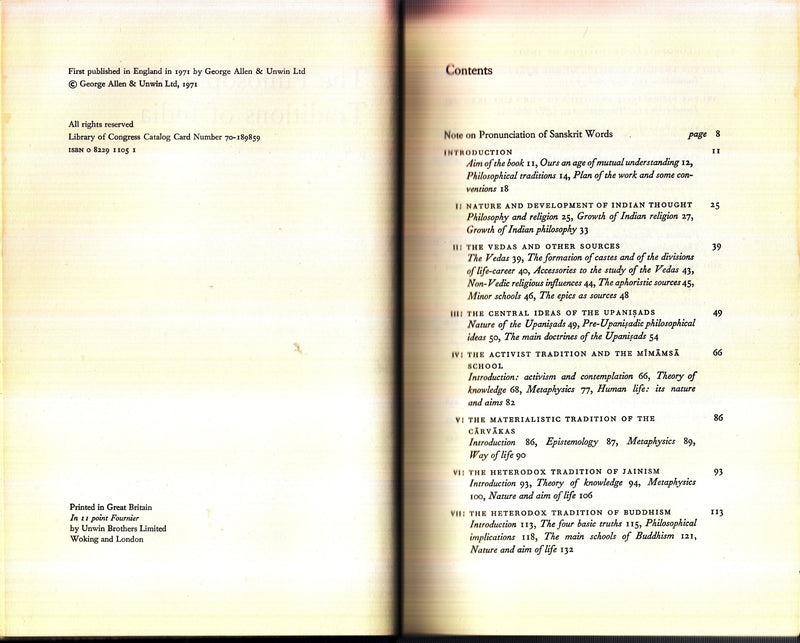 The Philosophical Traditions of India,Used