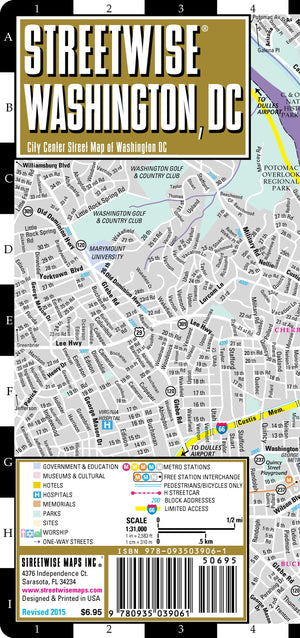 Streetwise Washington Dc Map  Laminated City Center Street Map Of Washington, Dc,New