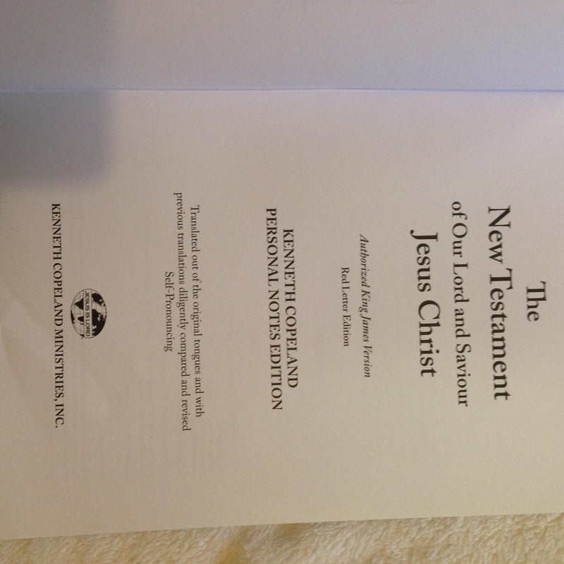 Kenneth Copeland Personal Notes Edition New Testament KJV,Used