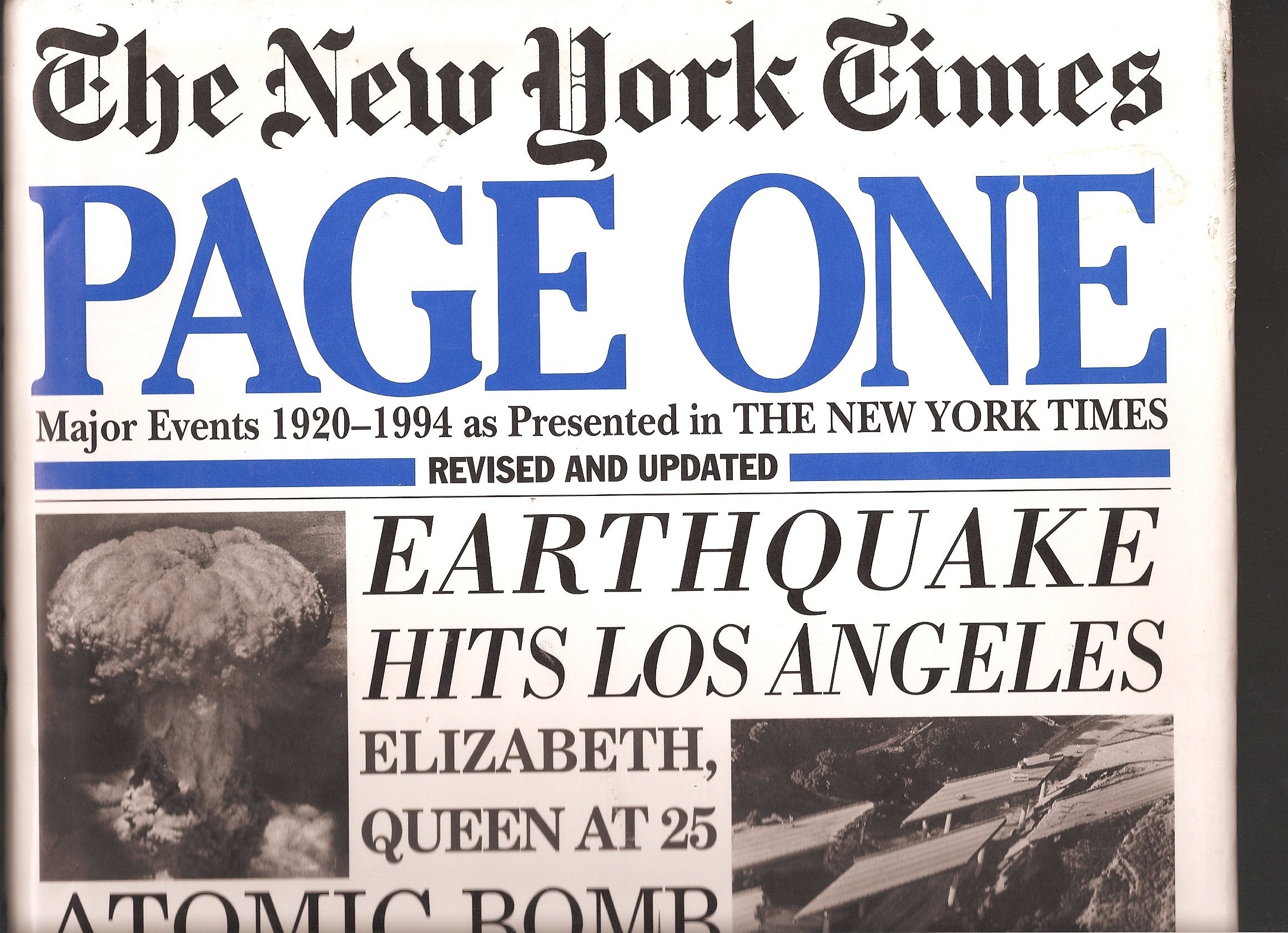 Page One: Major Events 19201994 As Presented in the New York Times,Used