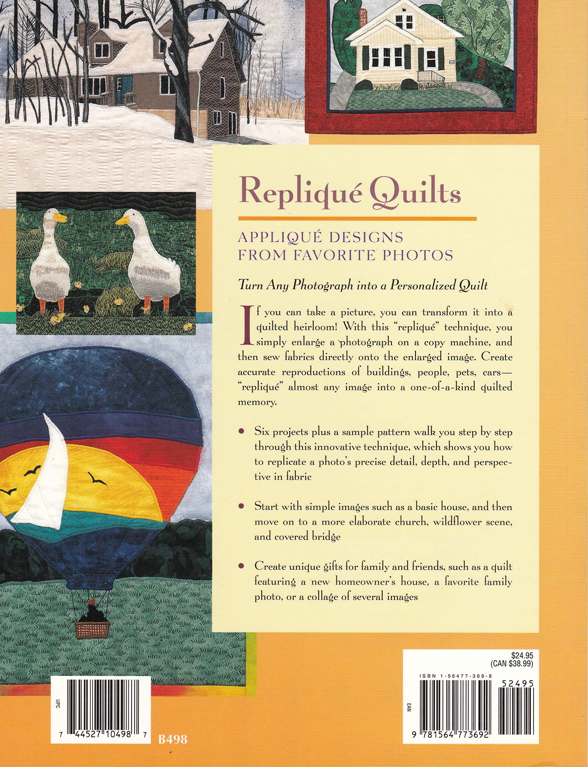 Replique Quilts: Applique Designs from Favorite Photos,Used
