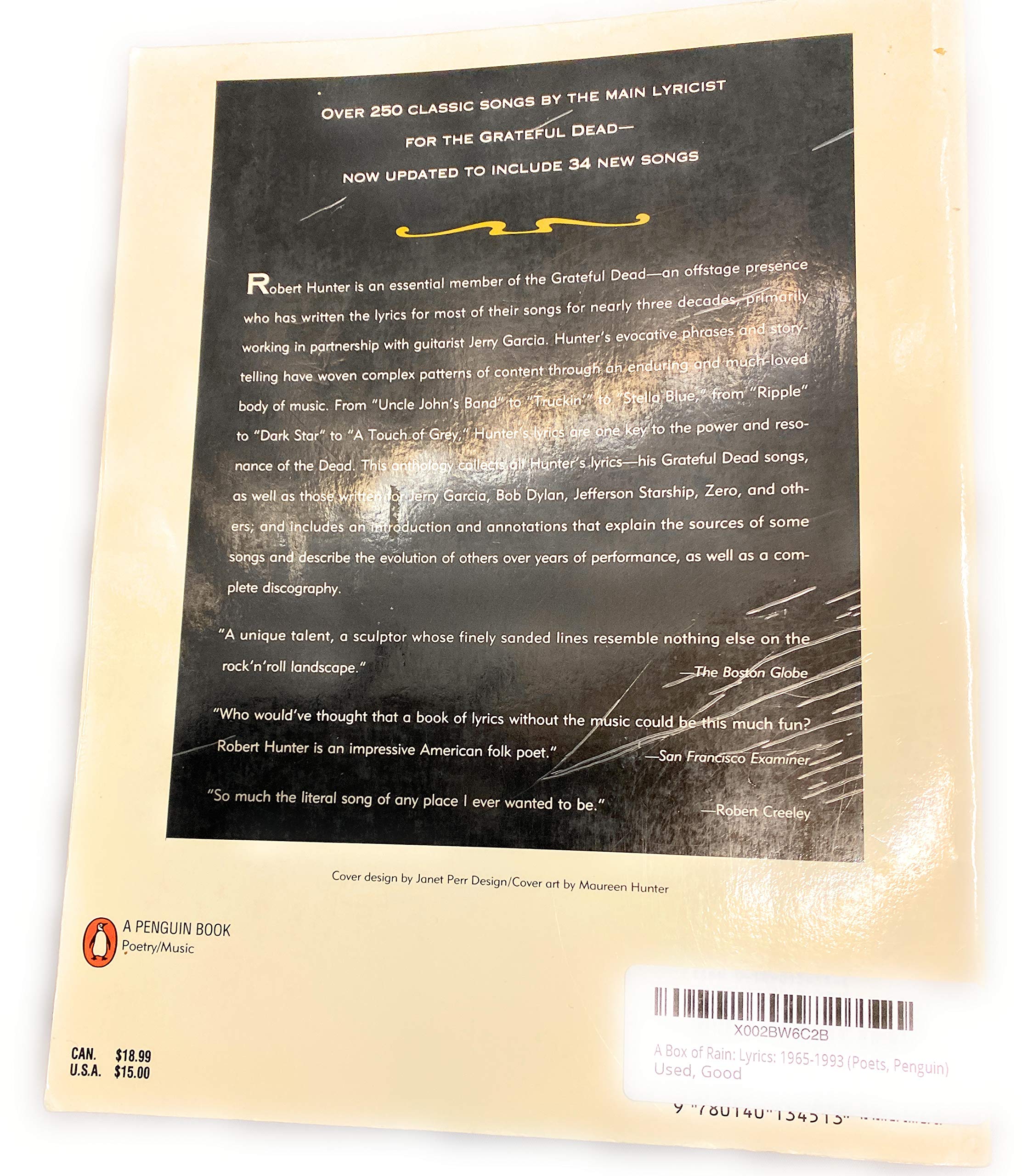 A Box of Rain: Lyrics: 19651993 (Poets, Penguin),Used