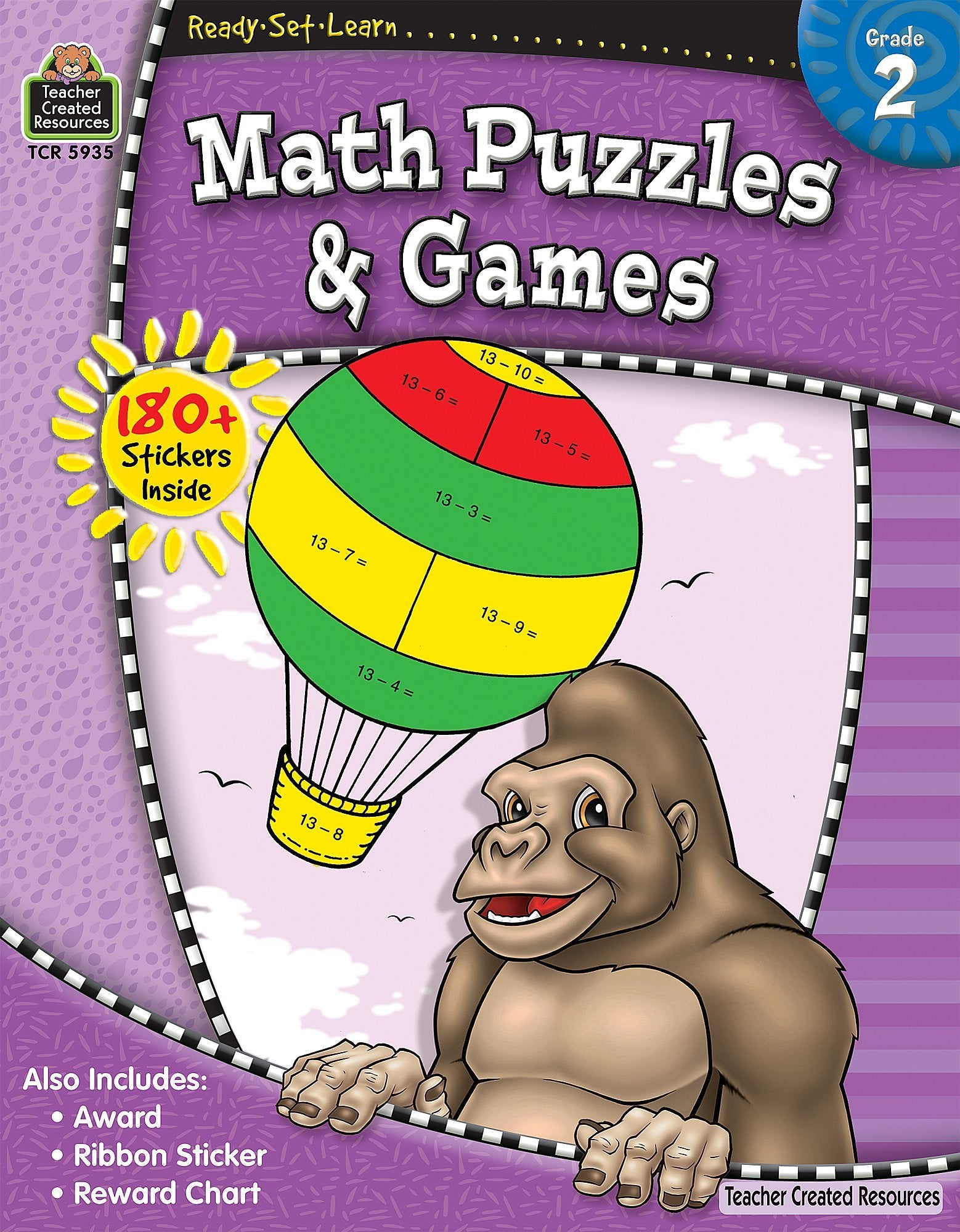 Math Puzzles & Games, Grade 2 (Ready Set Learn),Used