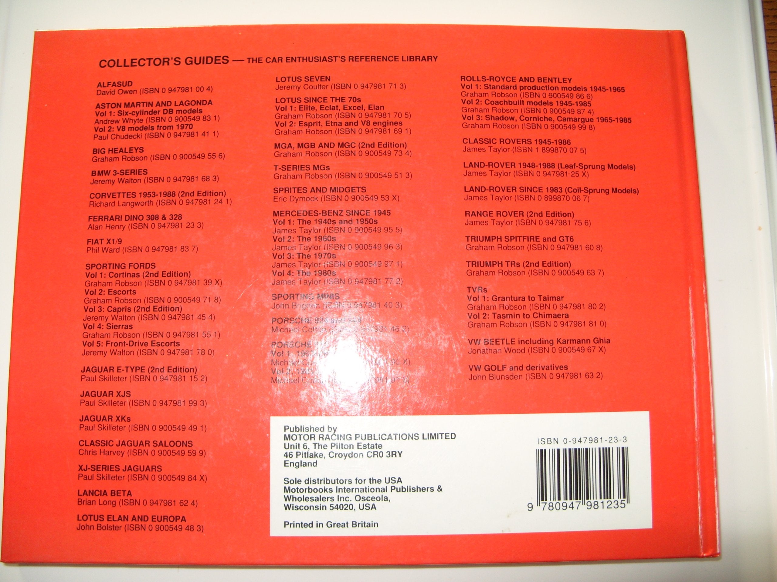 The Ferrari Dino 246, 308 and 328 (Collector's Guide),Used