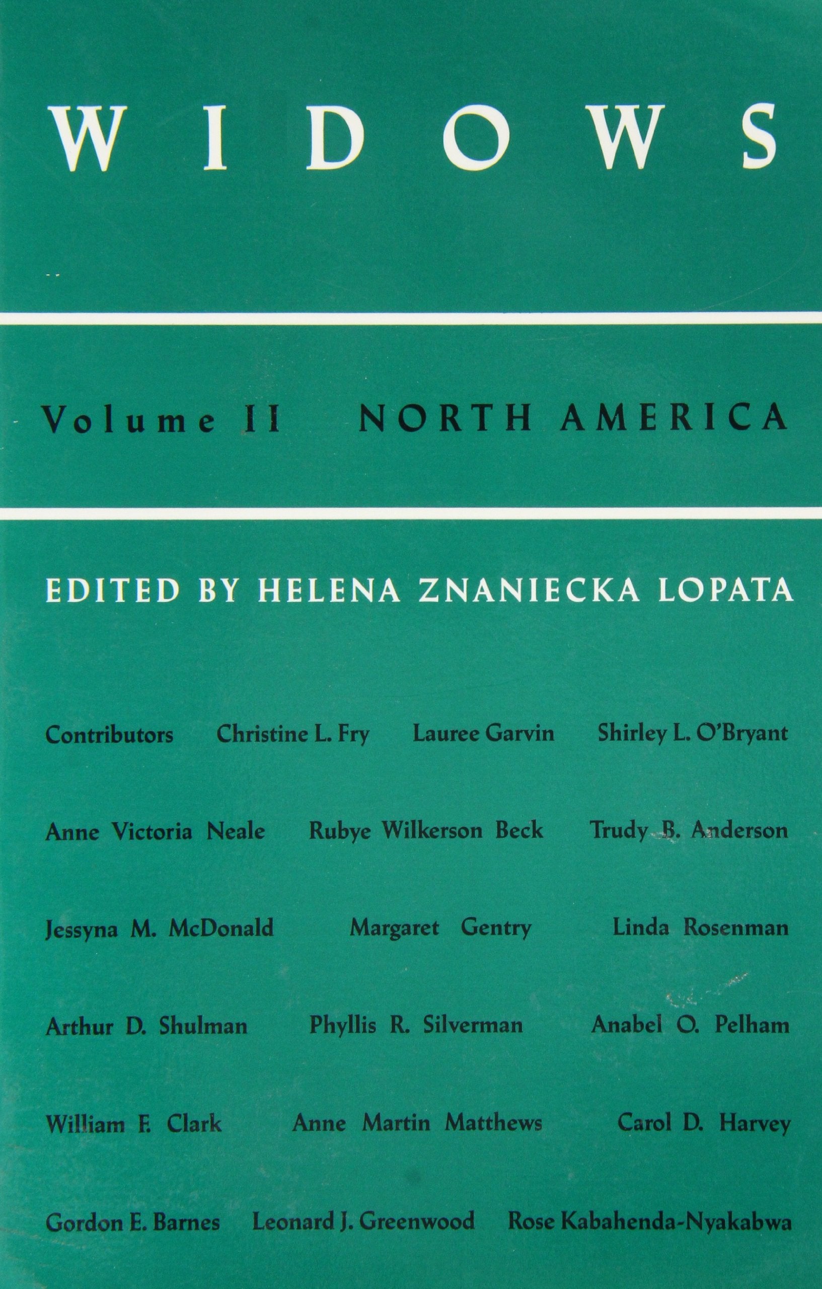 Widows: Vol. II: North America,Used
