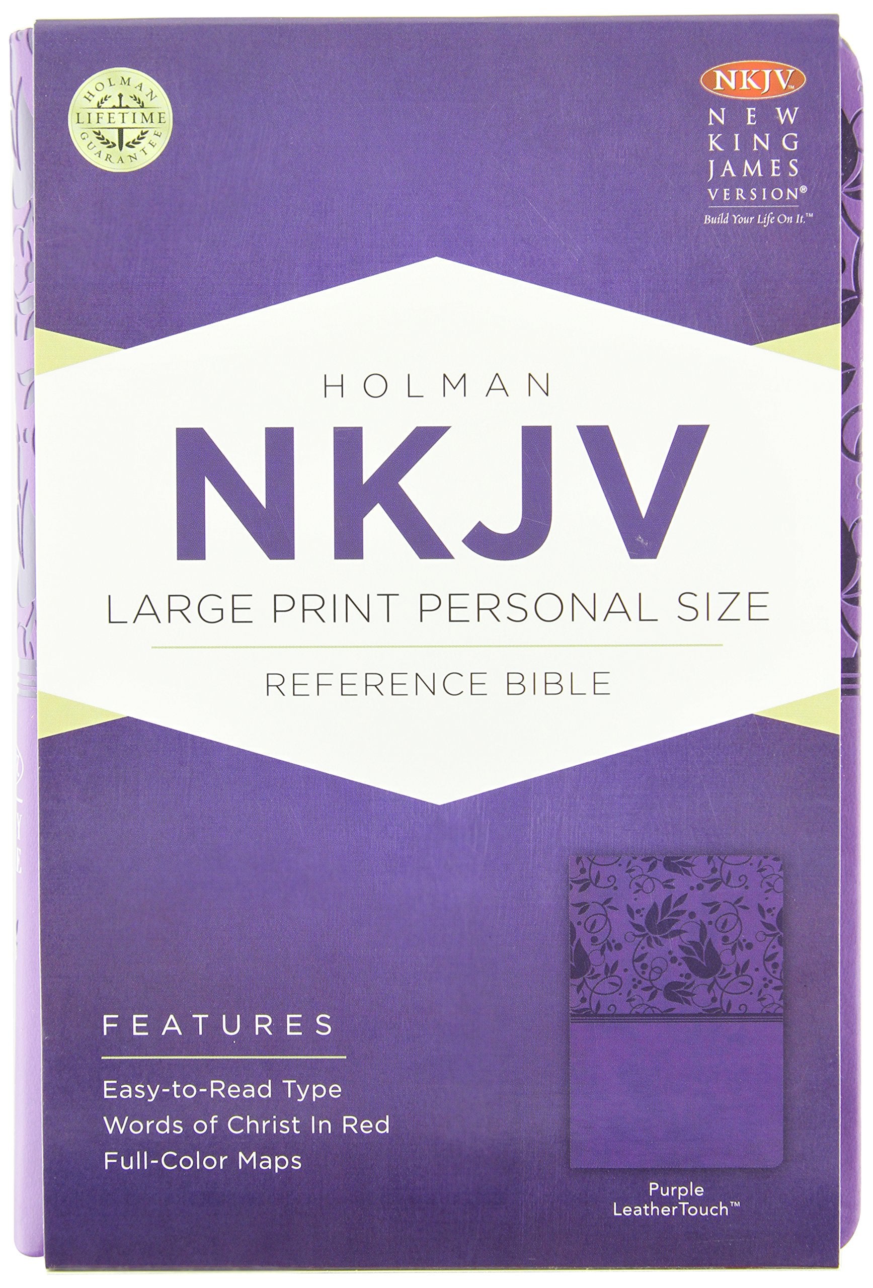 NKJV Large Print Personal Size Reference Bible, Purple LeatherTouch,New