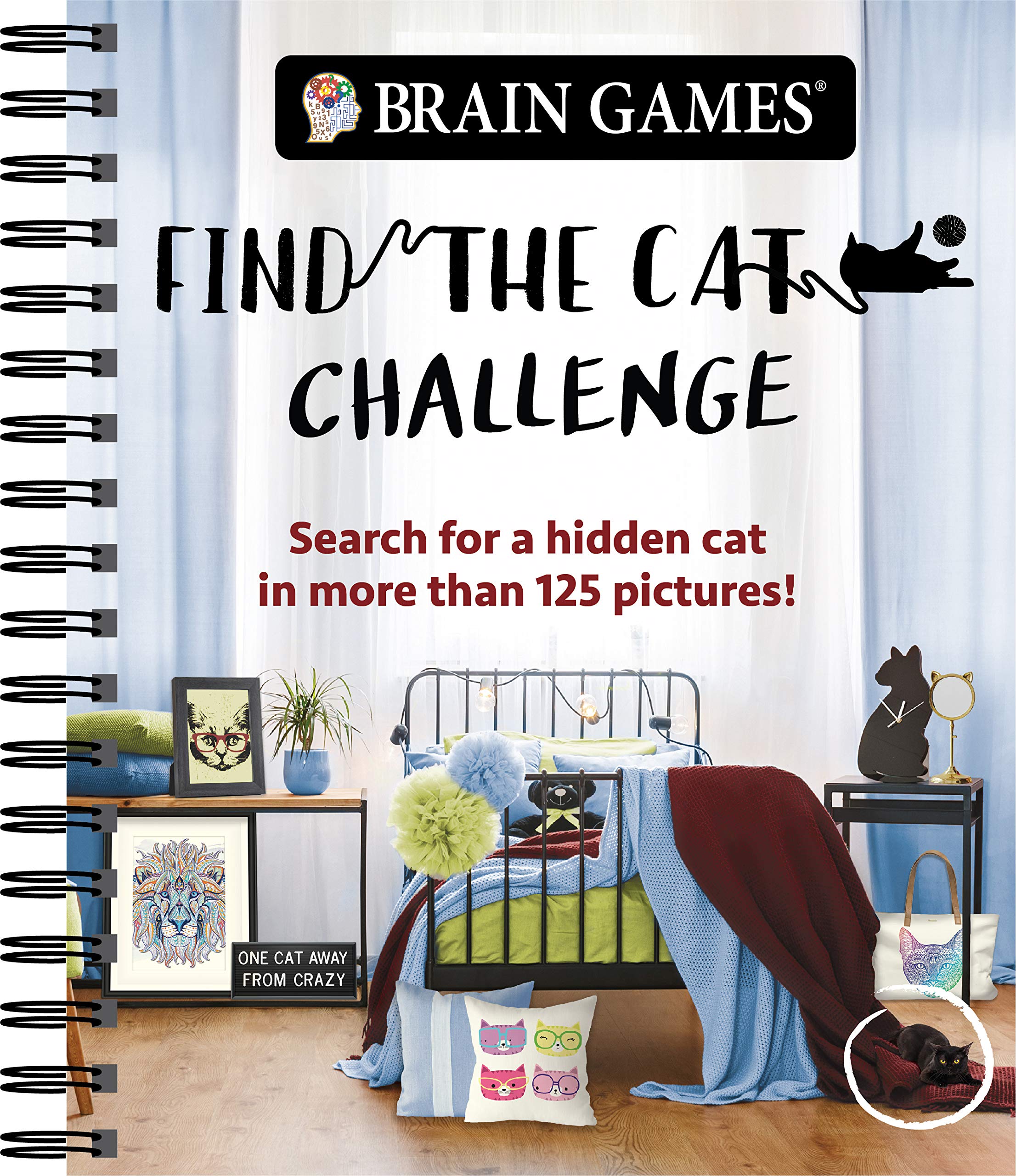 Brain Games  Find the Cat Challenge: Search for a Hidden Cat in More Than 125 Pictures! (Volume 2) (Brain Games  Picture Puzzl,Used