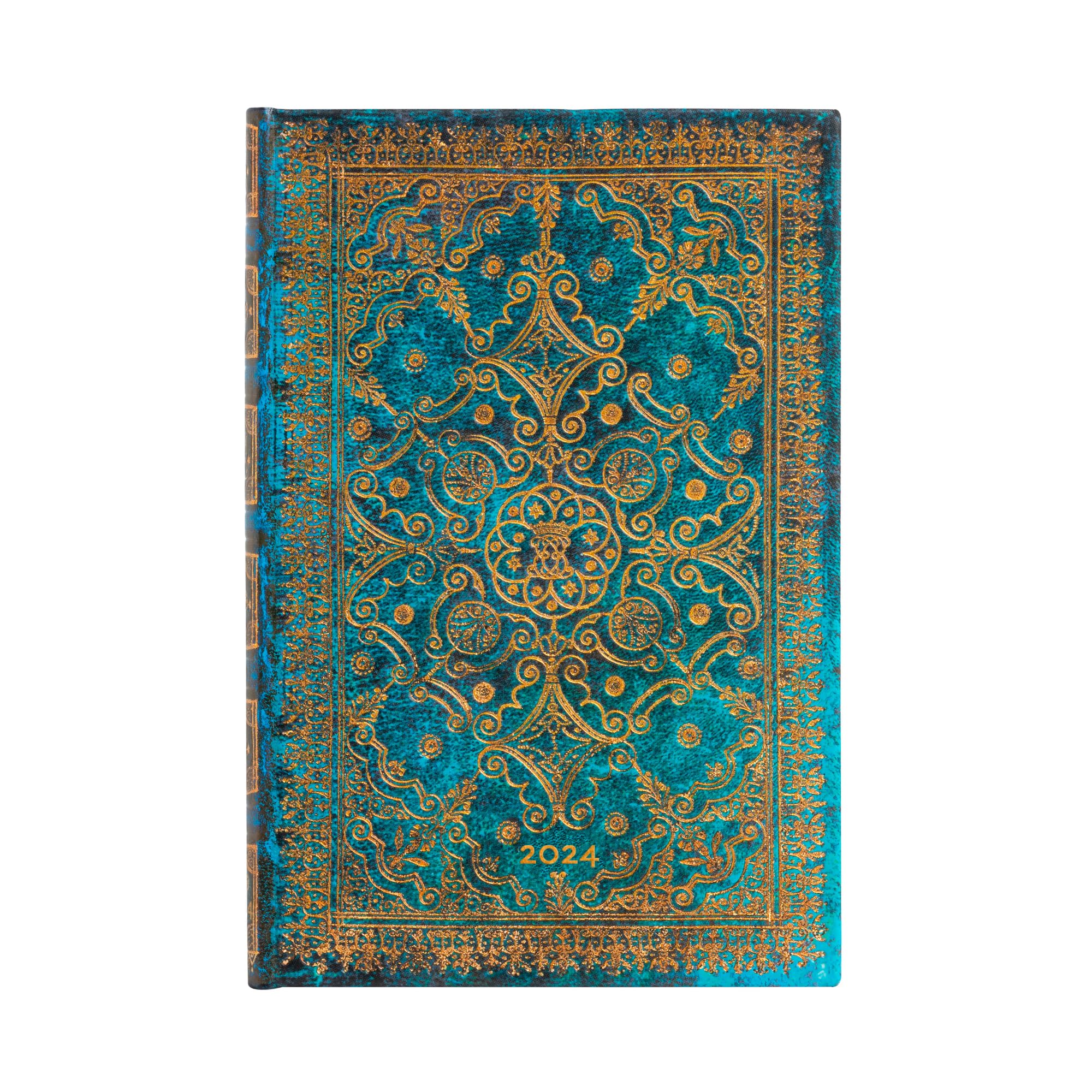 Paperblanks | French 2024 Dp Azure | Equinoxe | 12Month | Mini | Horizontal | Elastic Band Closure | 160 Pg | 100 Gsm