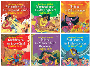 Giants And Demons Of India : Tadka, Kumbhakarna, Bhasmalochana, Putna, Ghatotkacha And Mahishasura (Set Of 6 Books) Indian Mythology For Kids (Subha Vilas)