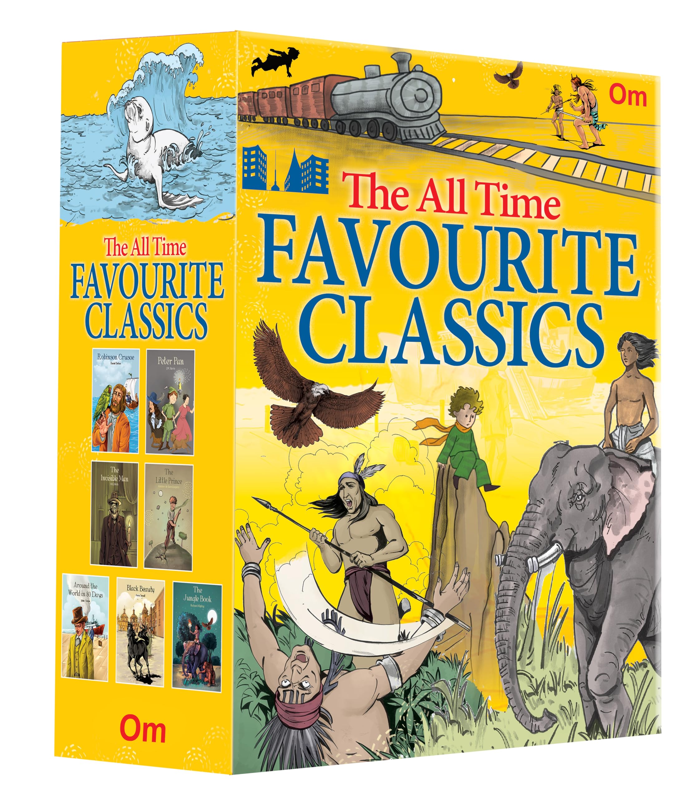 The All Time Favourite Classics - Collection Of 7 Books Box Set | Robinson Crusoe | Around The World In 80 Days | Black Beauty | Peter Pan | The Invisible Man | The Jungle Book | The Little Prince