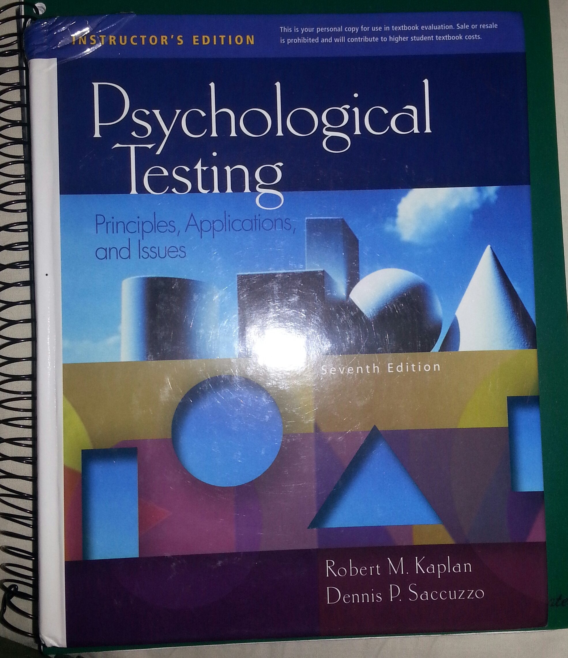 Psychological Testing: Principles, Applications, and Issues (PSY 430 Intimate Relationships),Used