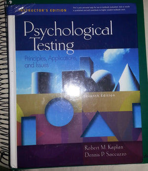 Psychological Testing: Principles, Applications, and Issues (PSY 430 Intimate Relationships),Used