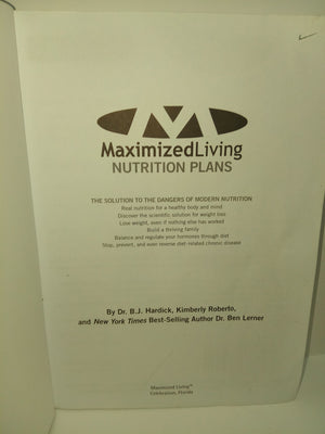 Maximized Living Nutrition Plans,Used