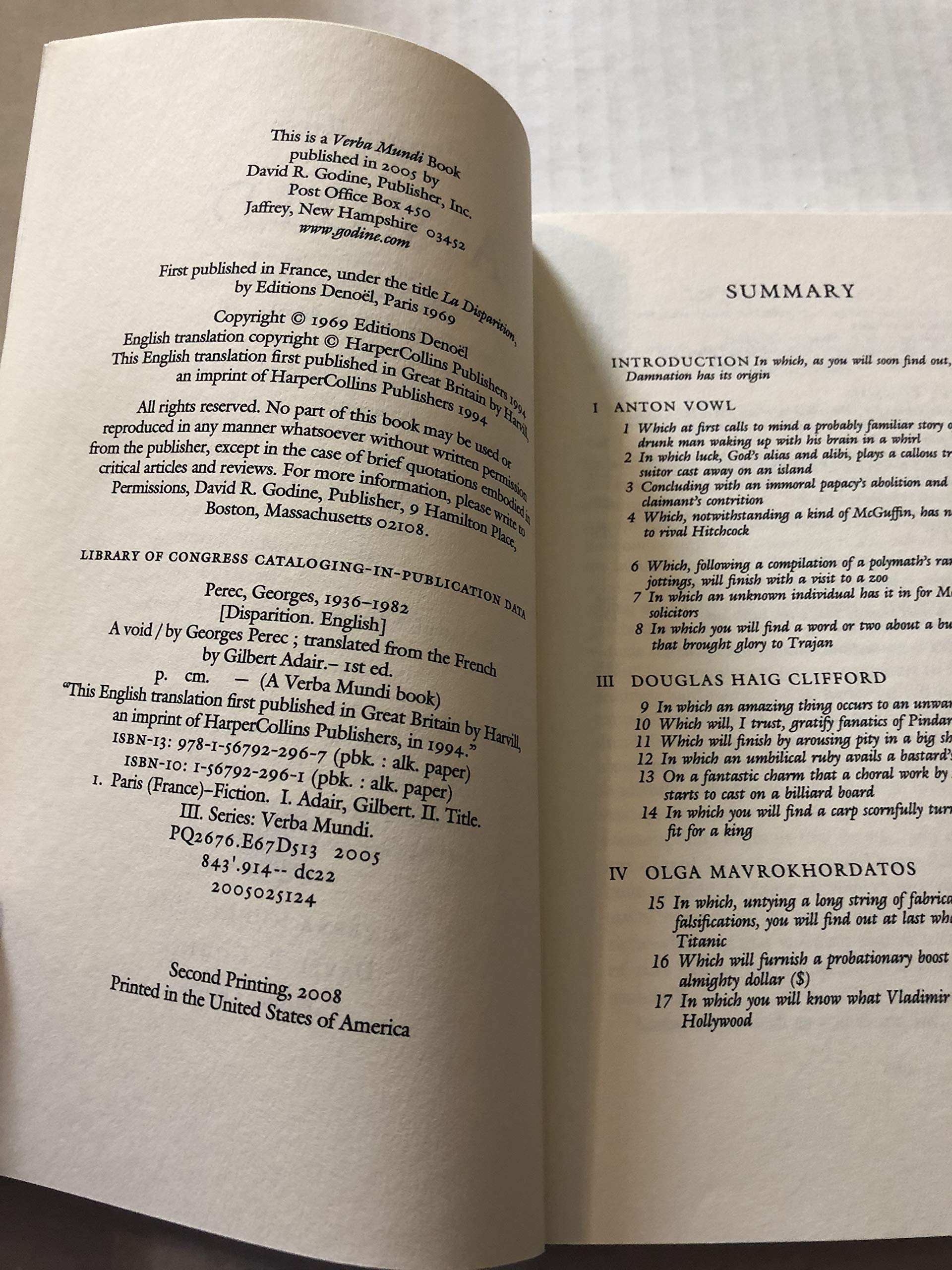 A Void (Verba Mundi),Used