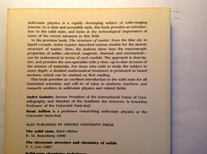 The Solid State: From Superconductors to Superalloys (International Union of Crystallography Texts on Crystallography),Used
