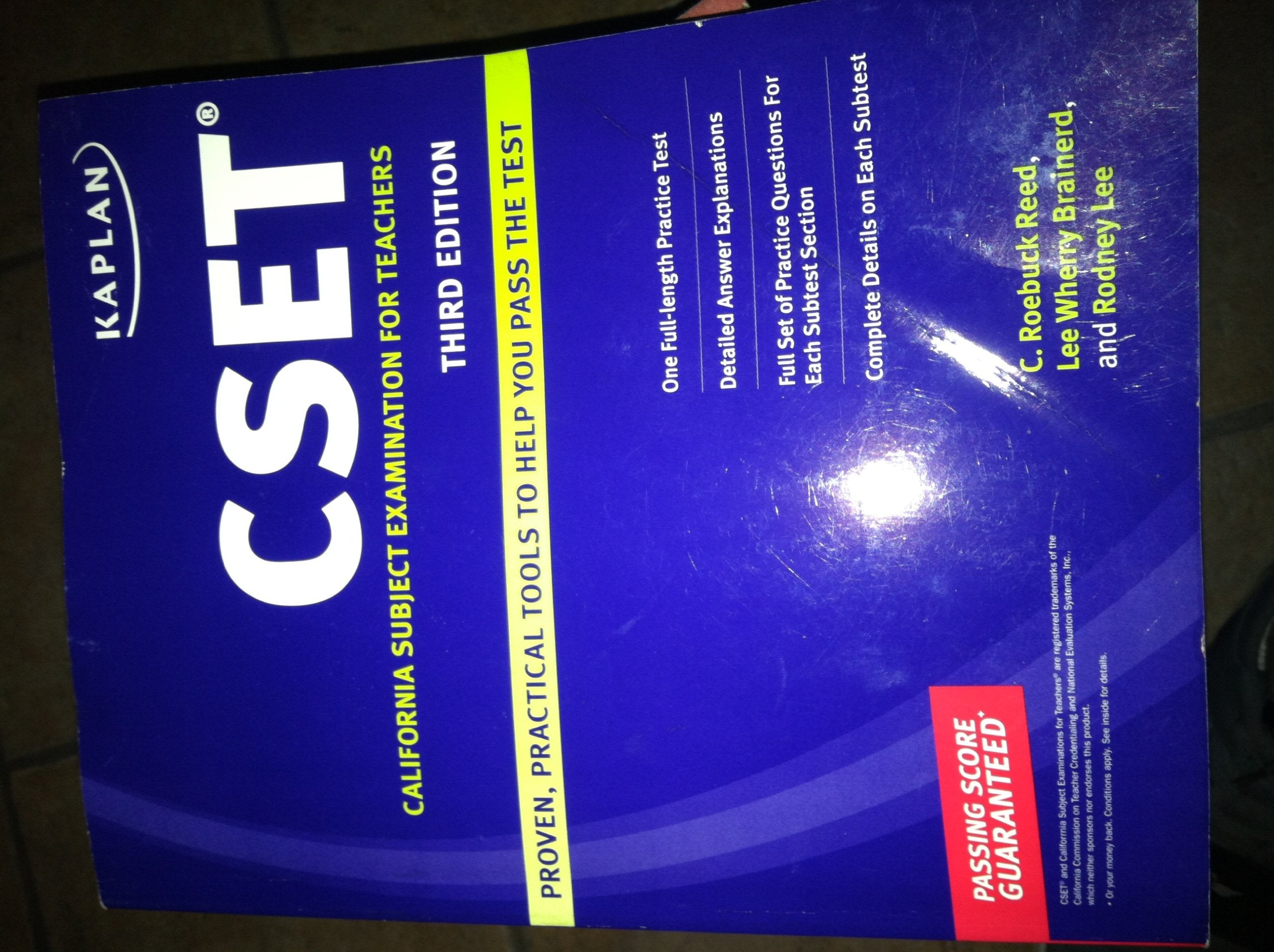 Kaplan CSET: California Subject Examination for Teachers,Used