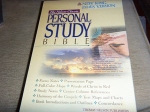Holy Bible: Nelson Classic Personal Study Bible, New King James Version, Burgundy (Style No. 165Bg/Burgundy),Used